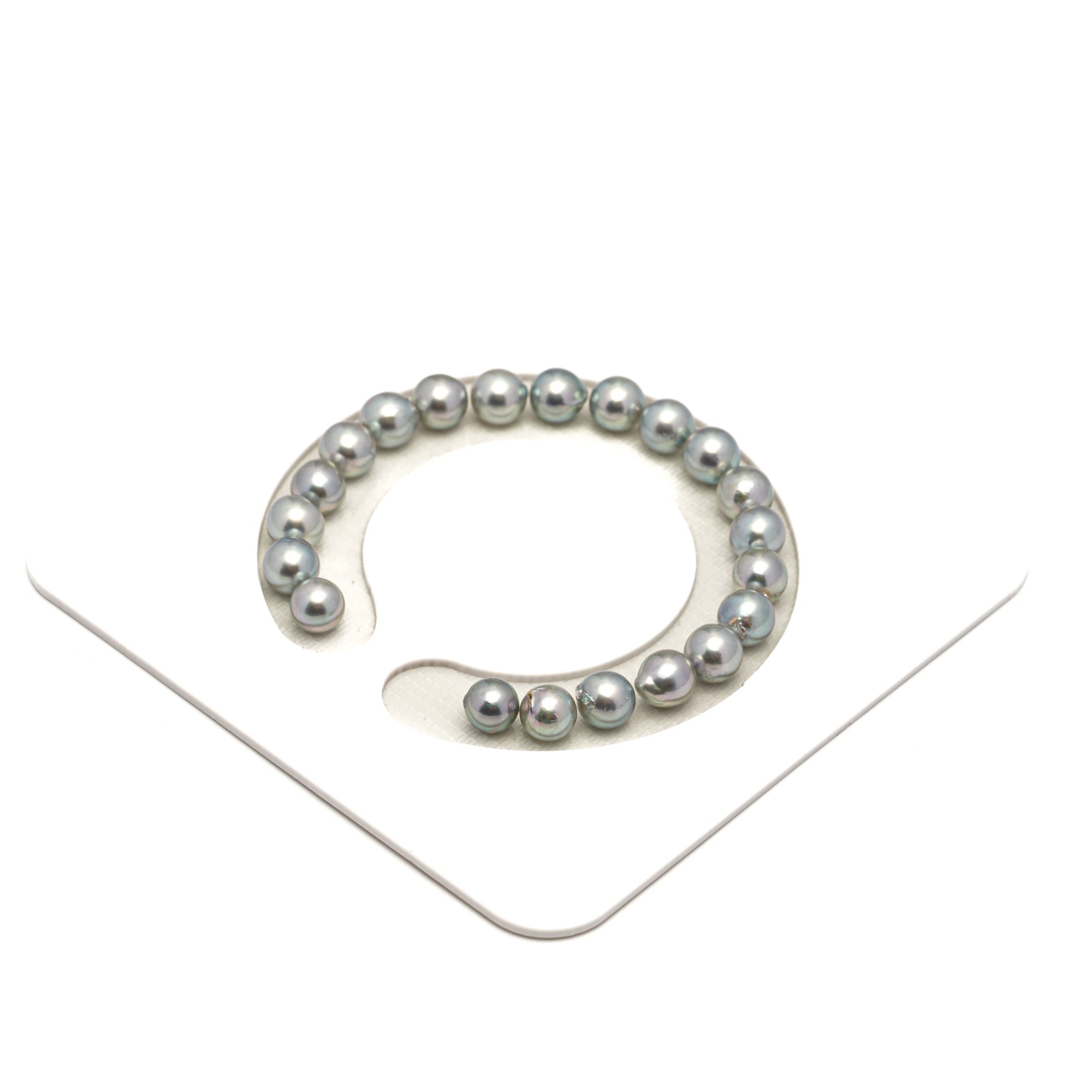 21pcs Akoya Pearl "High Luster" Silver Mix 7-7.8mm - SB/NR AA/AAA Quality Bracelet AKBR2395 CMA1