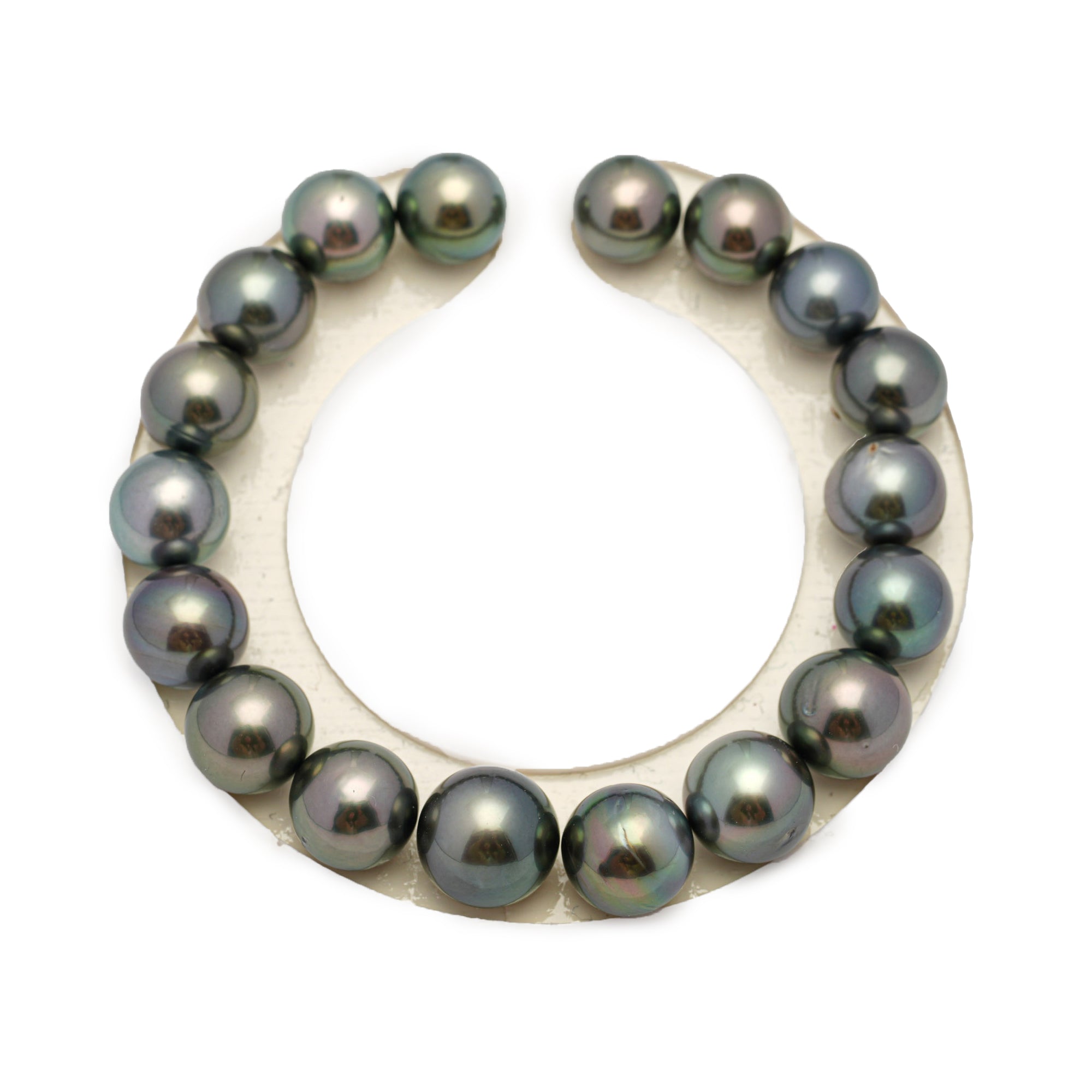 18pcs Light Green 9-11mm - SR/NR AAA/AA Quality Tahitian Pearl Bracelet BR2227 OR10