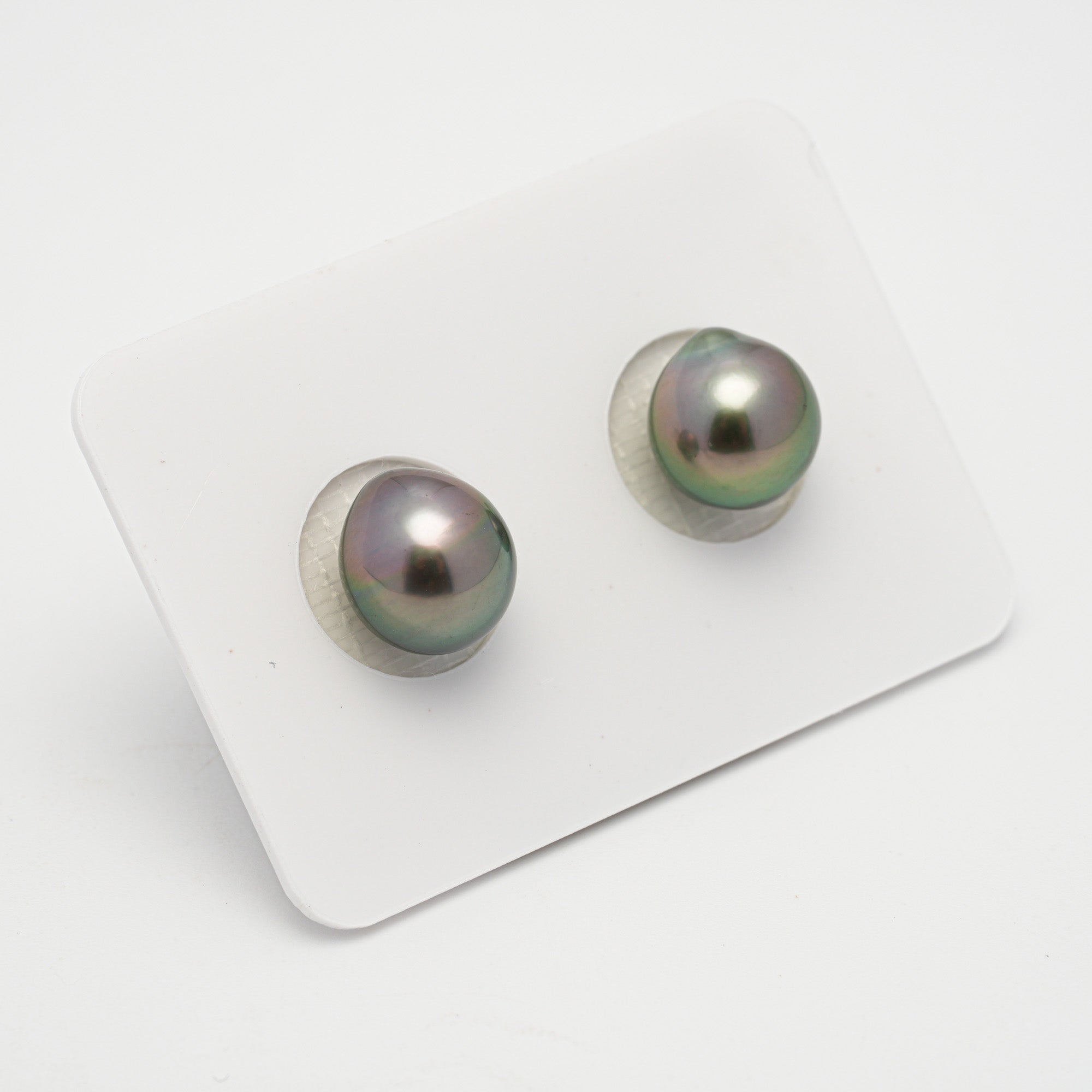 2pcs Green 9.5mm - SB AAA Quality Tahitian Pearl Pair ER1597 OR1