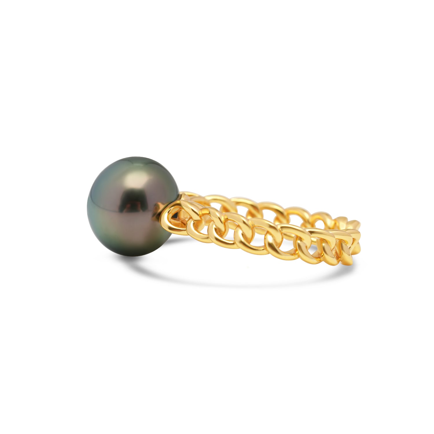 925 Sterling Silver Tahitian Pearl Ring SHM1385 OR11
