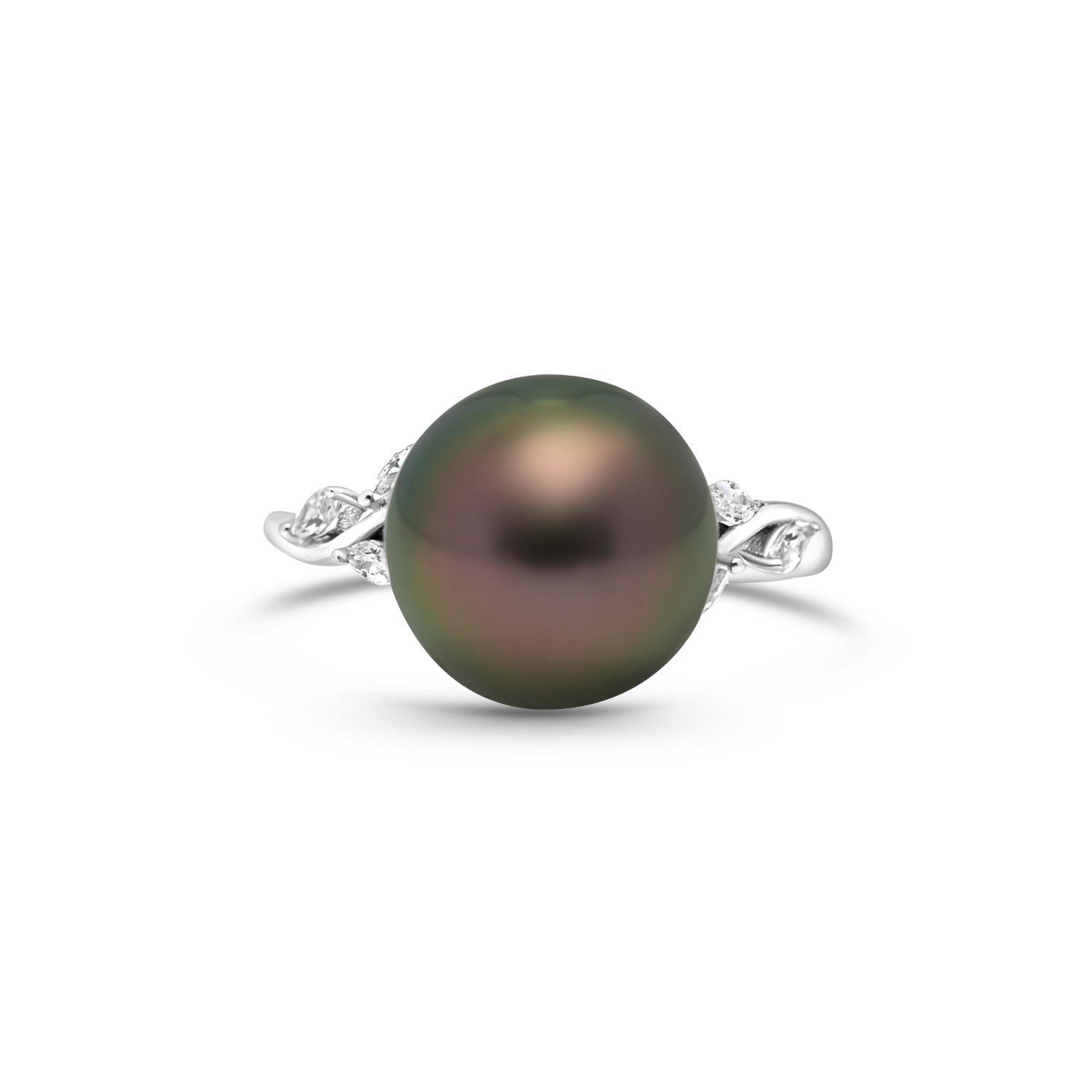 925 Sterling Silver Tahitian Pearl Ring SHM1457 THMIX1