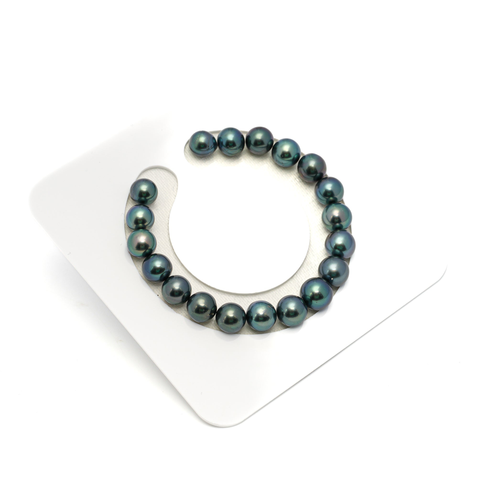 19pcs Blue Green 8-10mm - SR AAA/A Quality Tahitian Pearl Bracelet BR2292 HL4