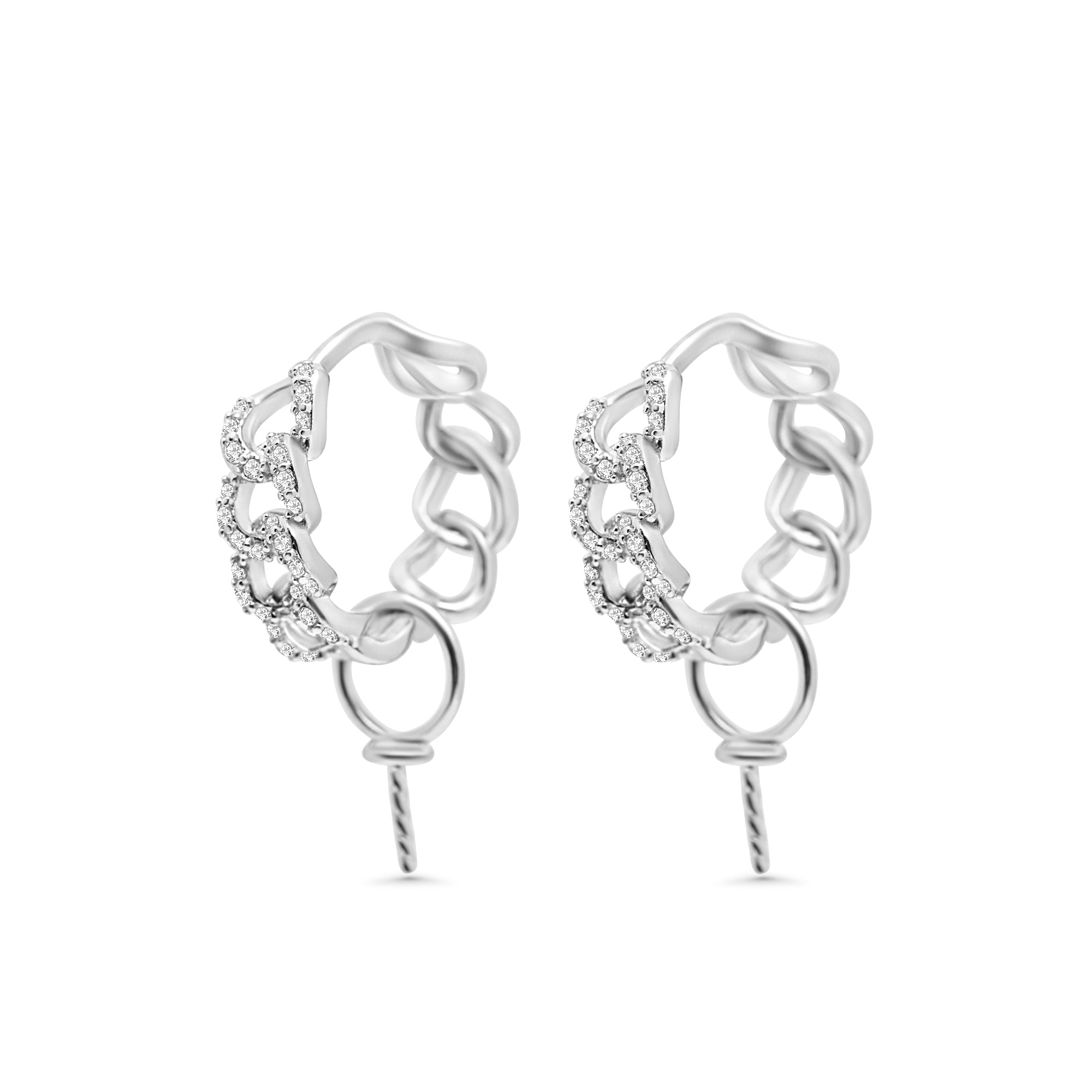 Dangle Earring Bails 925 Silver for Pearl SC456