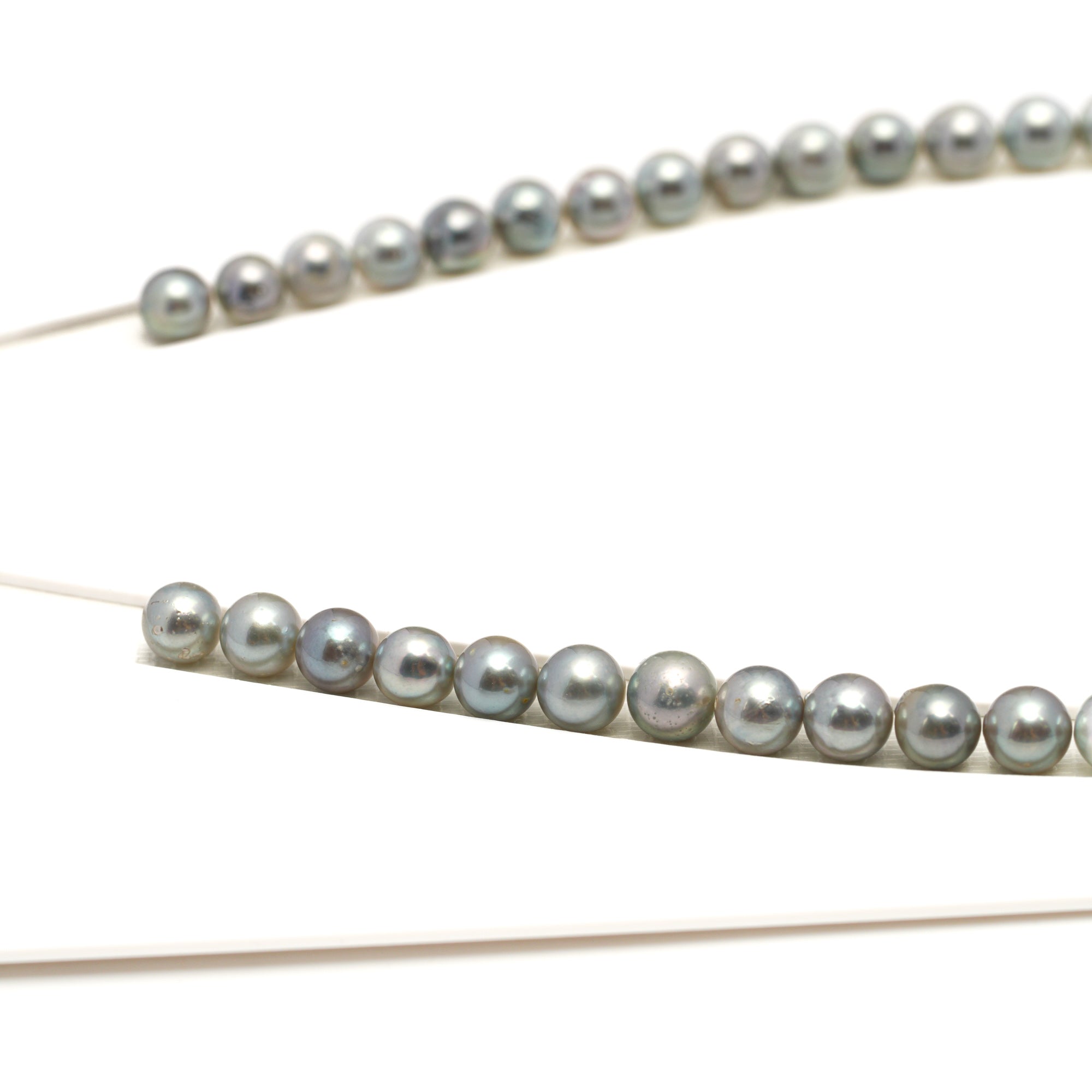 53pcs Akoya Pearl "High Luster" Silver Mix 7-7.9mm - SB/NR AA/A Quality Necklace AKNL1755 CMA1