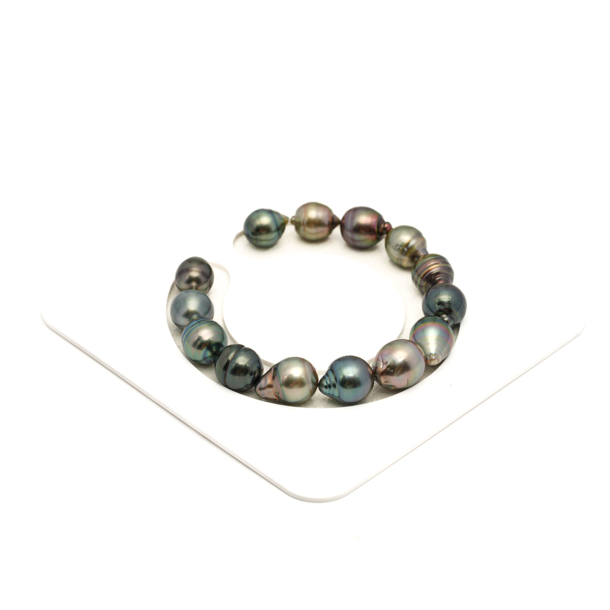 14pcs "High Luster" Multicolor 9-11mm - CL/SB AAA/AA Quality Tahitian Pearl Bracelet BR2481 LP2