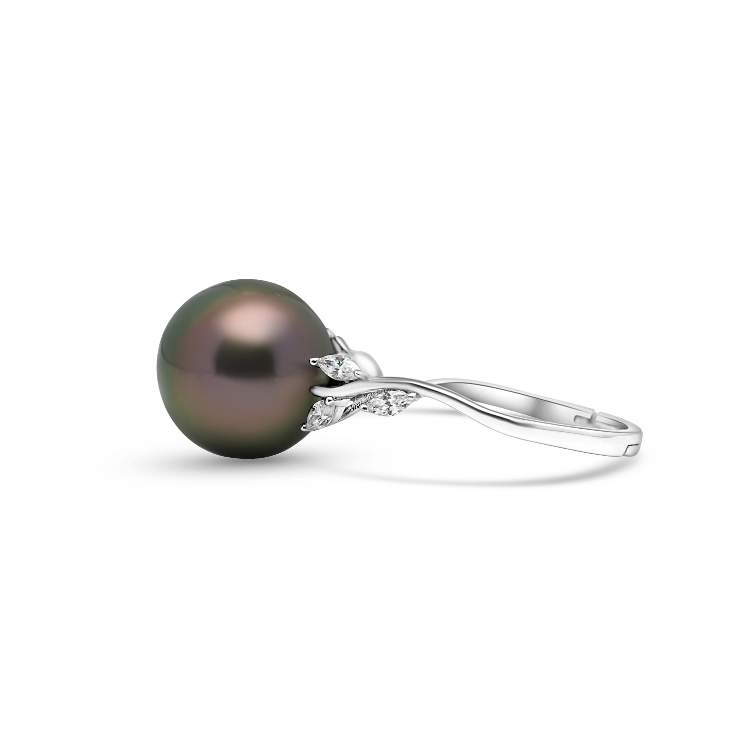 925 Sterling Silver Tahitian Pearl Ring SHM1457 THMIX1
