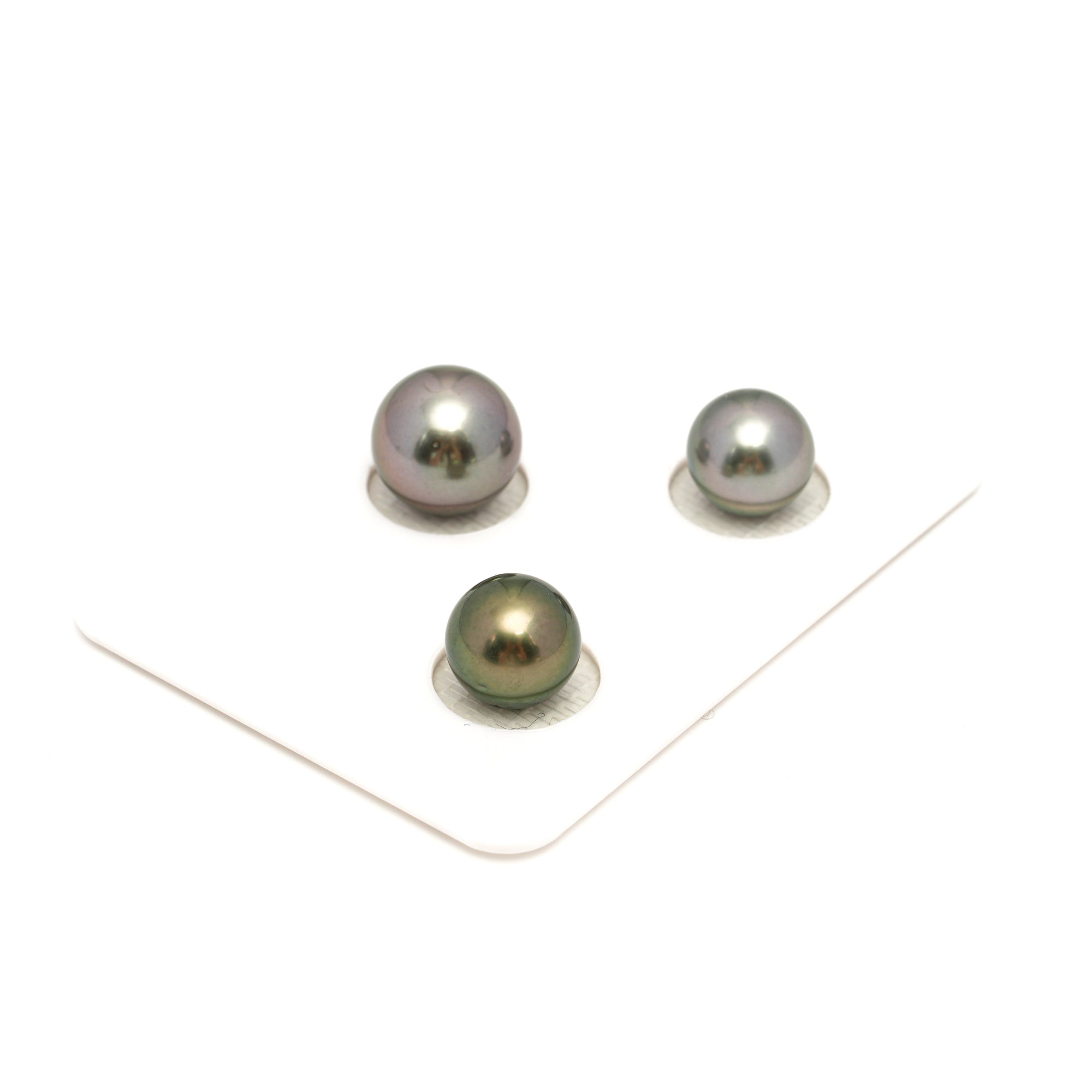 3pcs Multicolor 9.6-11.4mm - SR AAA Quality Tahitian Pearl Trio Set ER1845 OR13