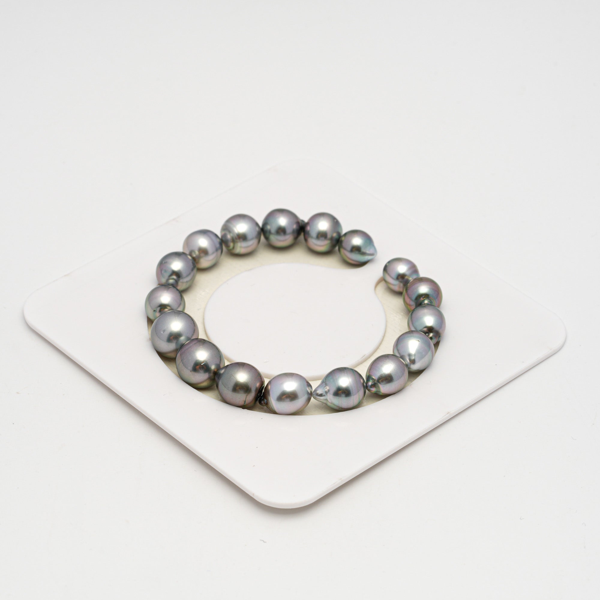 17pcs "High Luster" Light Cherry 8-11mm - SB AAA Quality Tahitian Pearl Bracelet BR2238 HL3