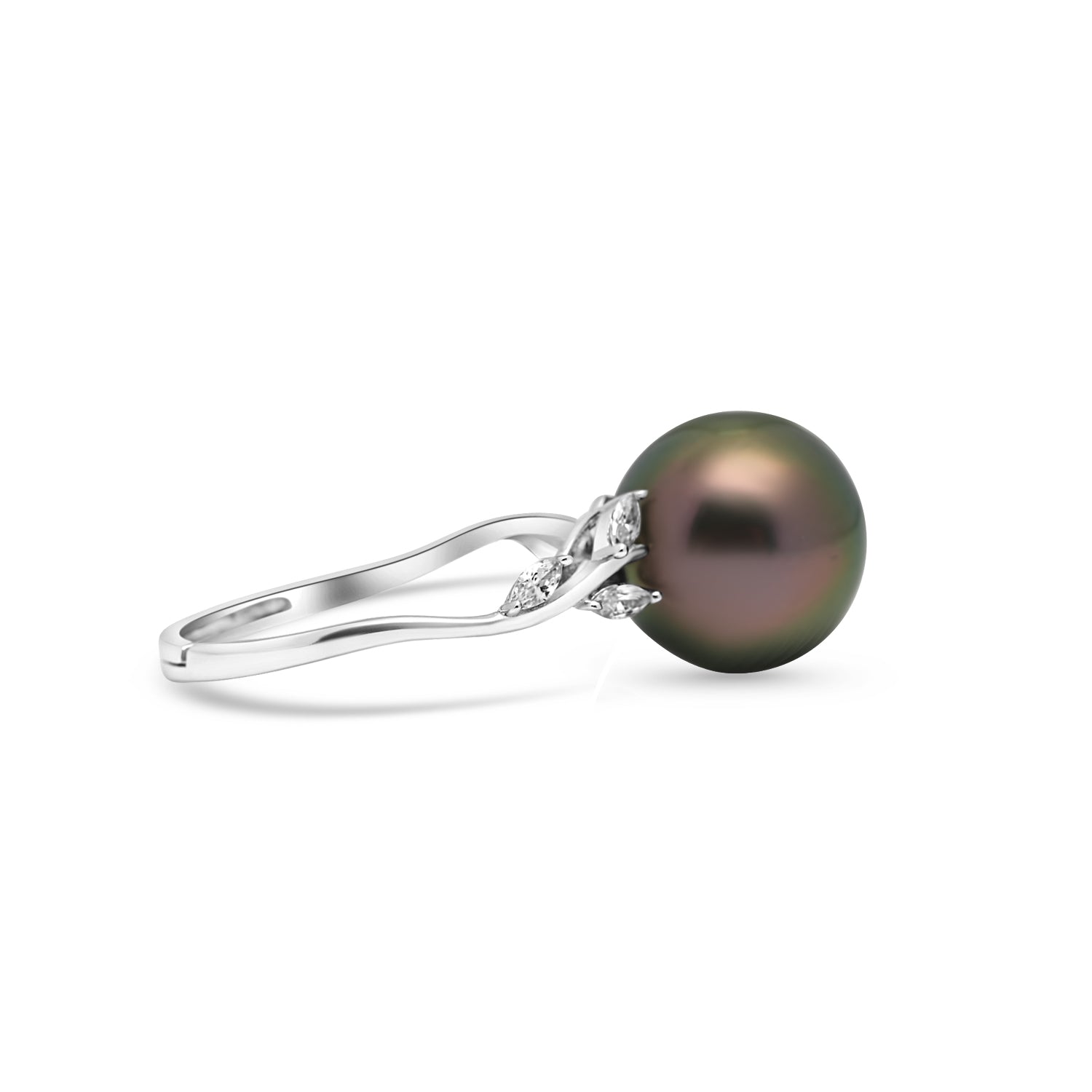 925 Sterling Silver Tahitian Pearl Ring SHM1457 THMIX1