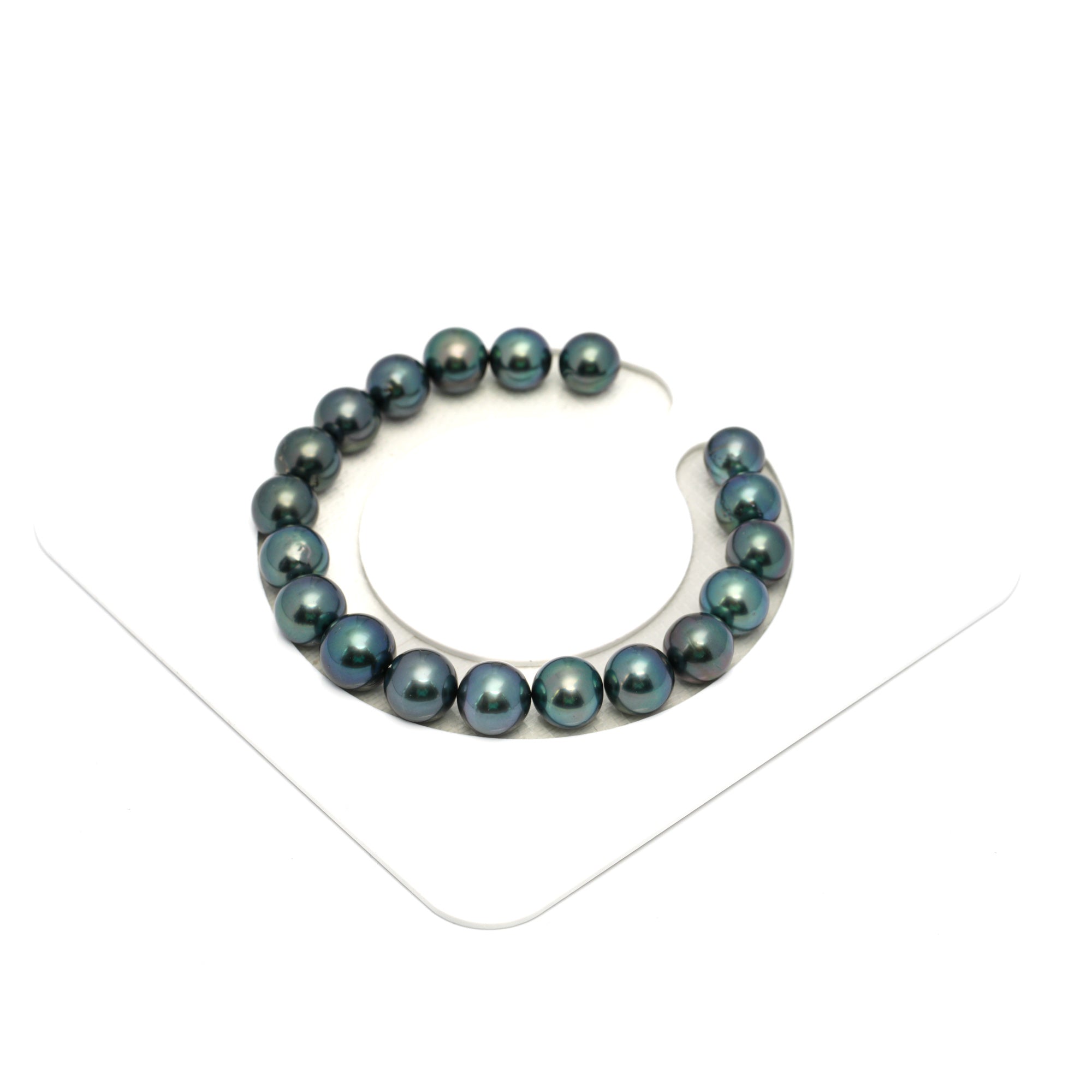 19pcs Blue Green 8-10mm - SR AAA/A Quality Tahitian Pearl Bracelet BR2292 HL4