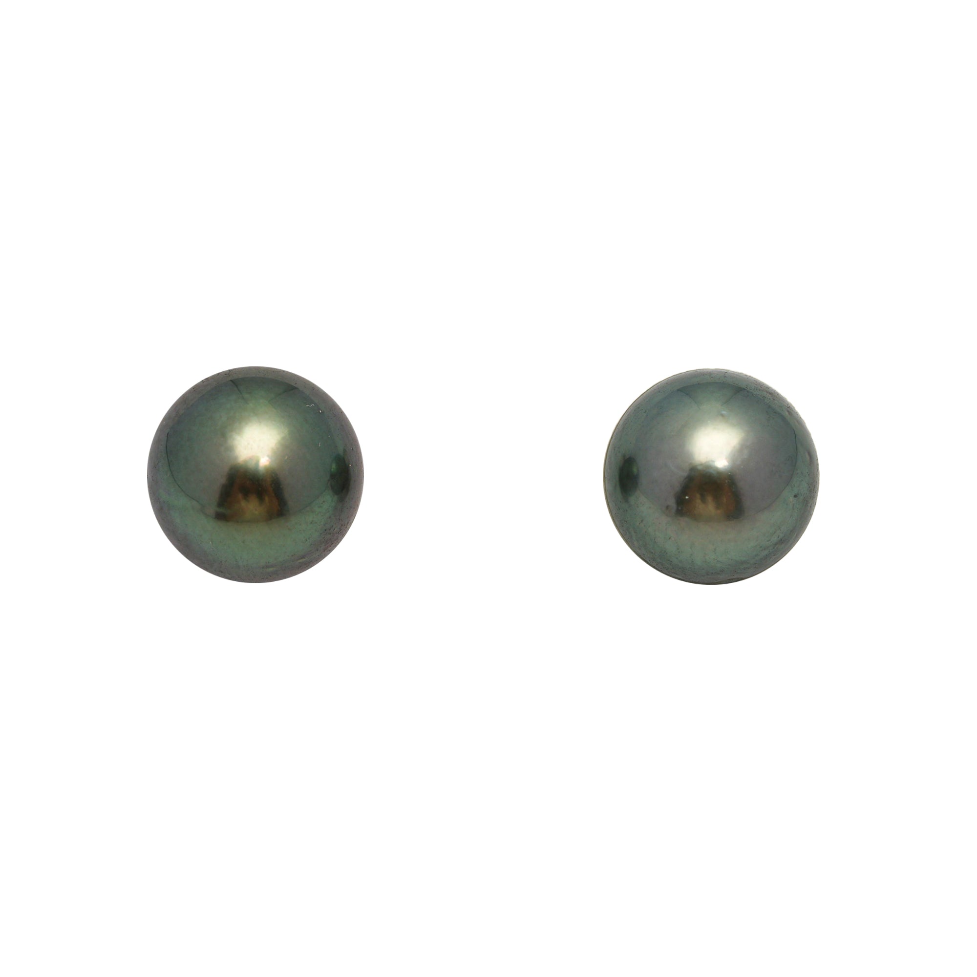 2pcs Green 9.8-9.9mm - RSR AA/AAA Quality Tahitian Pearl Pair ER1759 OR13