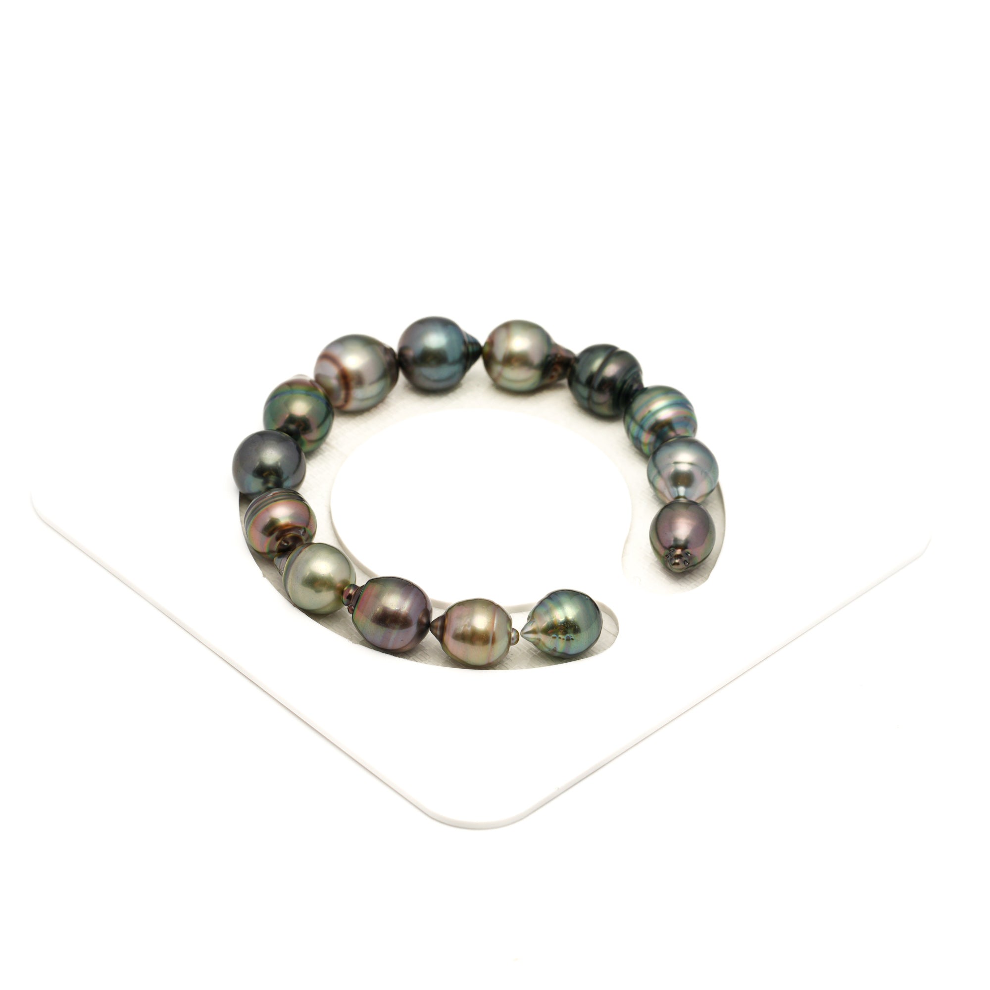 14pcs "High Luster" Multicolor 9-11mm - CL/SB AAA/AA Quality Tahitian Pearl Bracelet BR2481 LP2