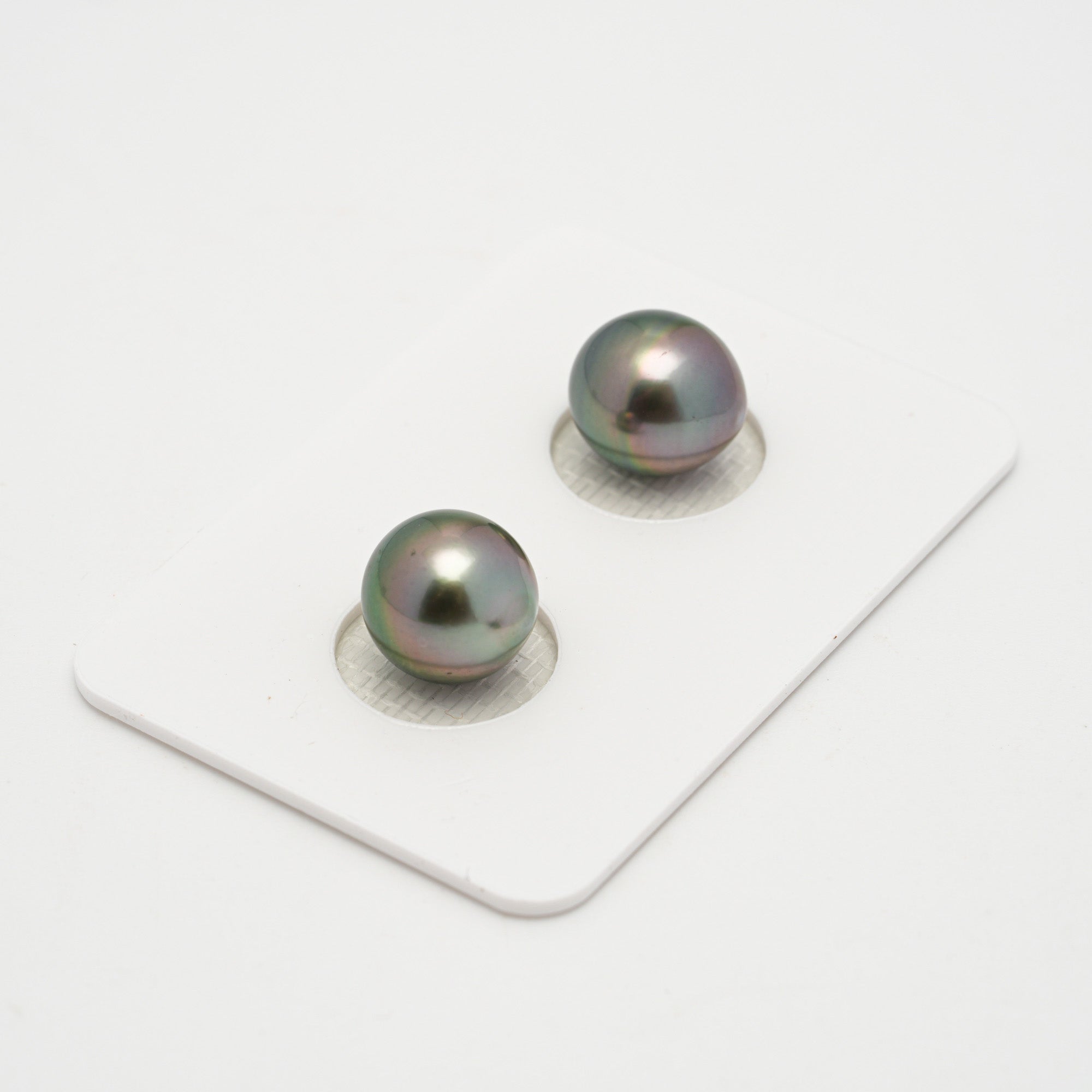 2pcs Green 9.5mm - SB AAA Quality Tahitian Pearl Pair ER1597 OR1