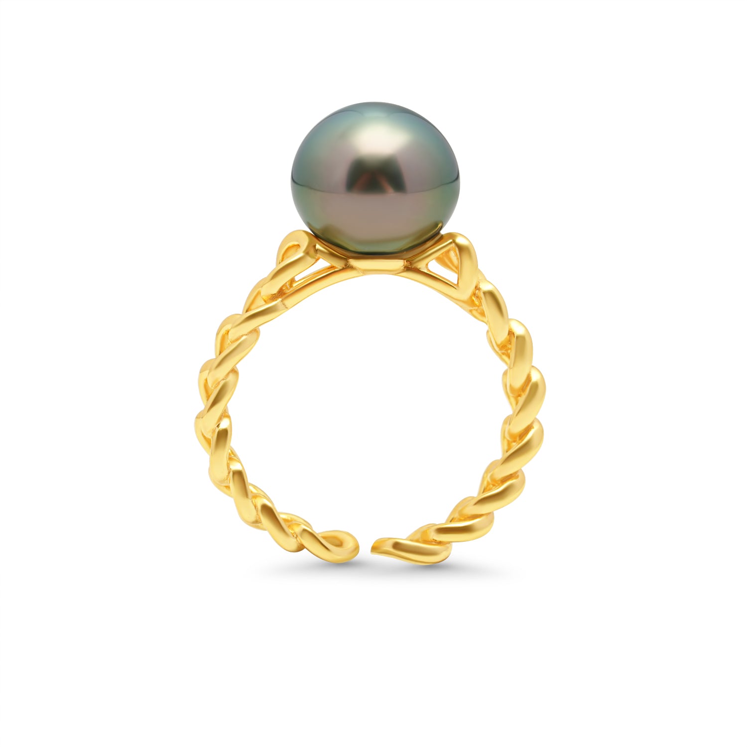 925 Sterling Silver Tahitian Pearl Ring SHM1385 OR11