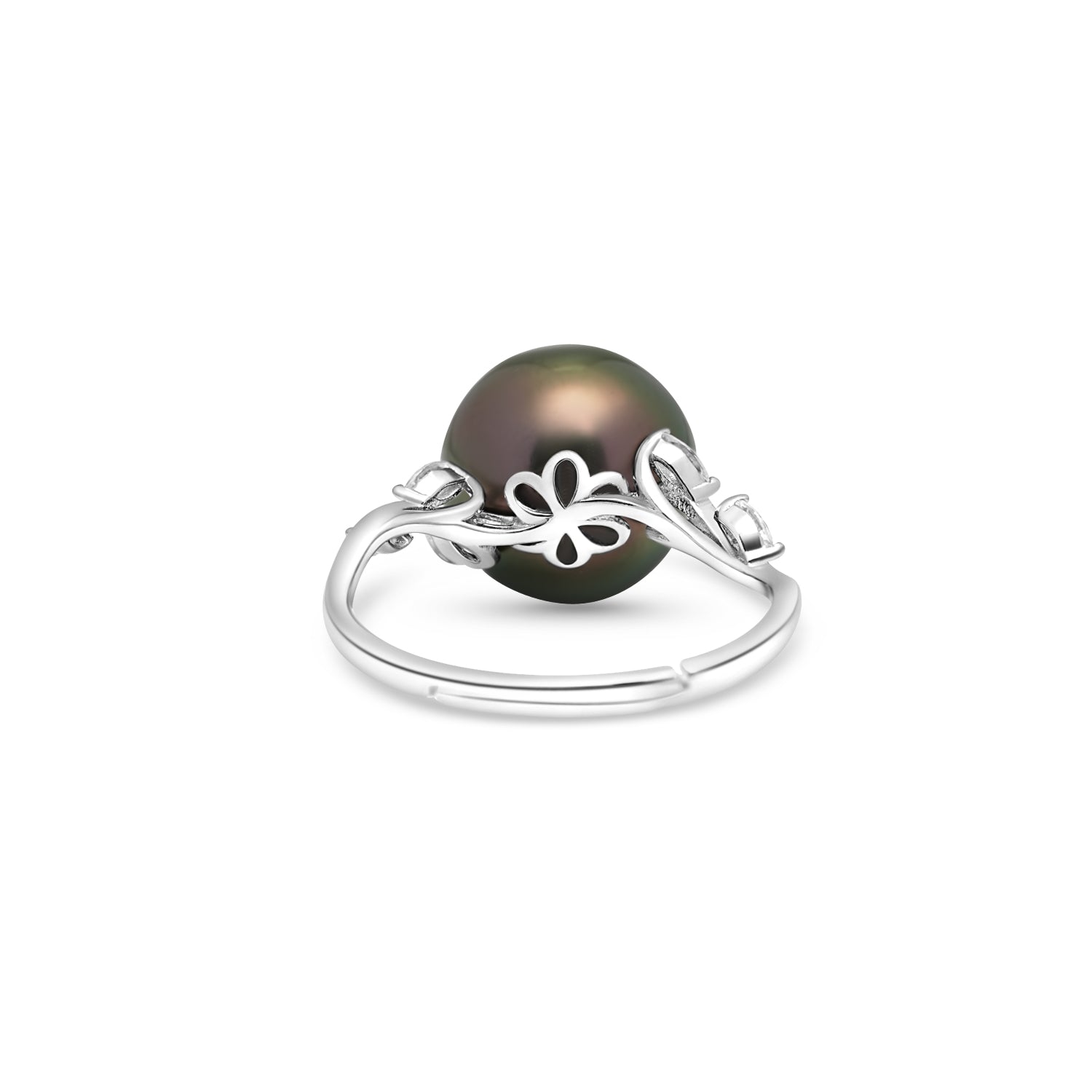 925 Sterling Silver Tahitian Pearl Ring SHM1457 THMIX1