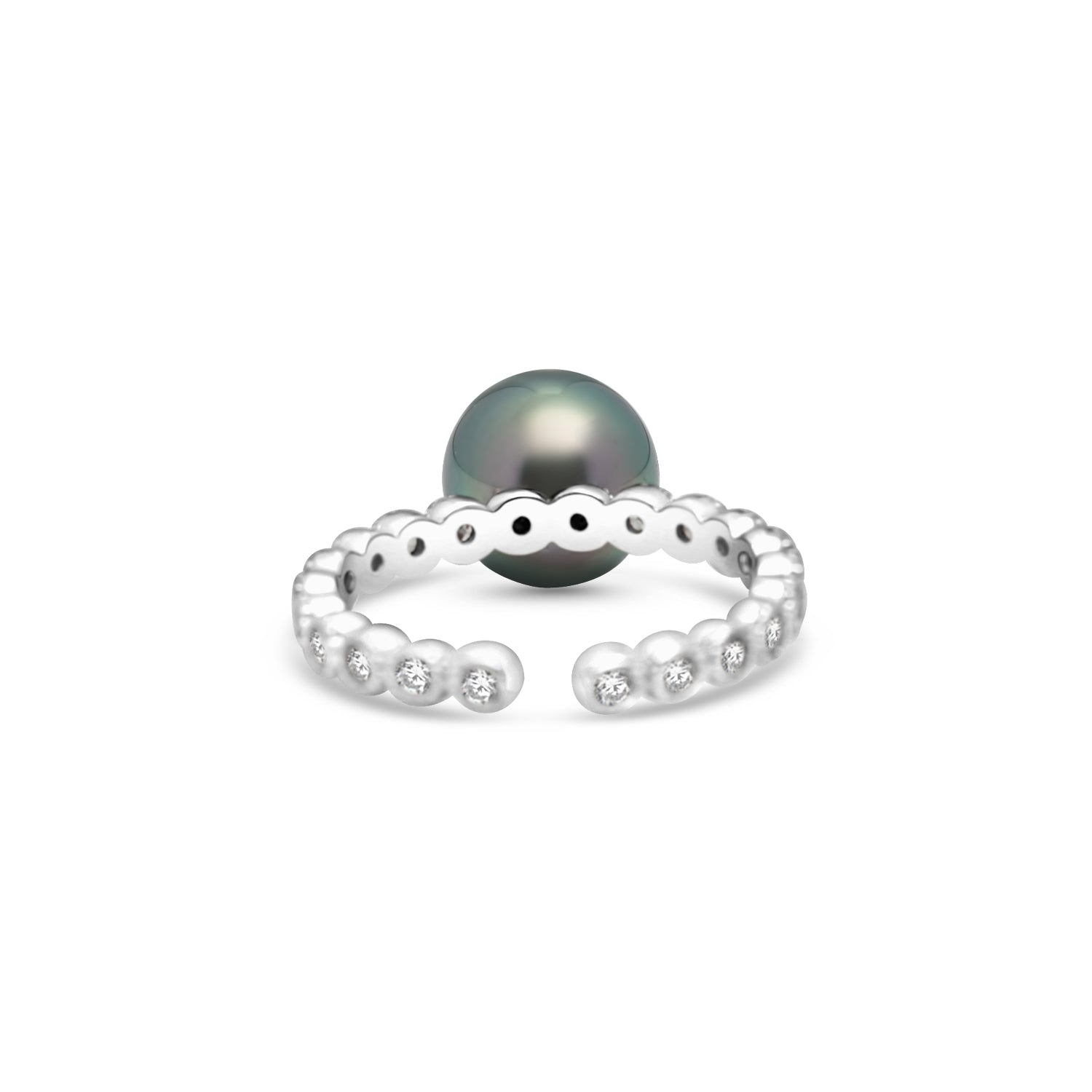 925 Sterling Silver Tahitian Pearl Ring SHM1460 THMIX1