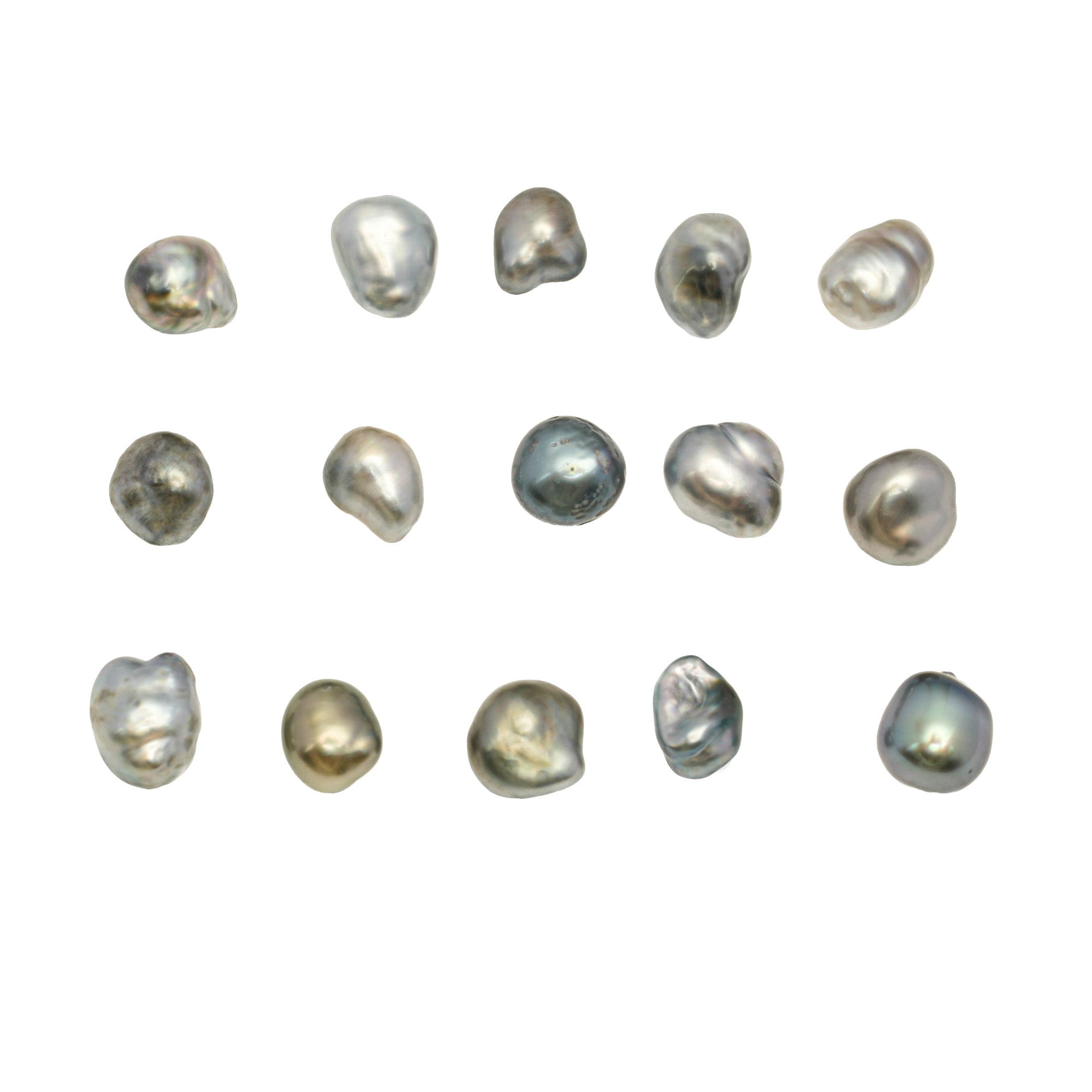 15pcs Silver Mix 5-6mm - 6.8g KESHI AAA/AA Quality Tahitian Pearl Keshi MP562 CM3