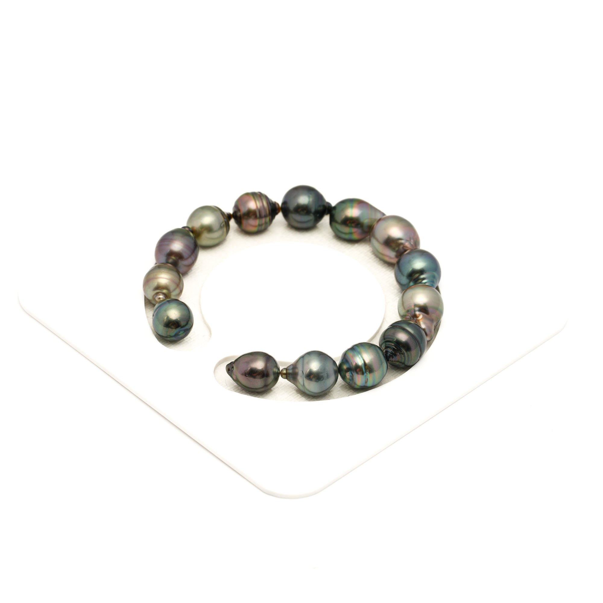 14pcs "High Luster" Multicolor 9-11mm - CL/SB AAA/AA Quality Tahitian Pearl Bracelet BR2481 LP2