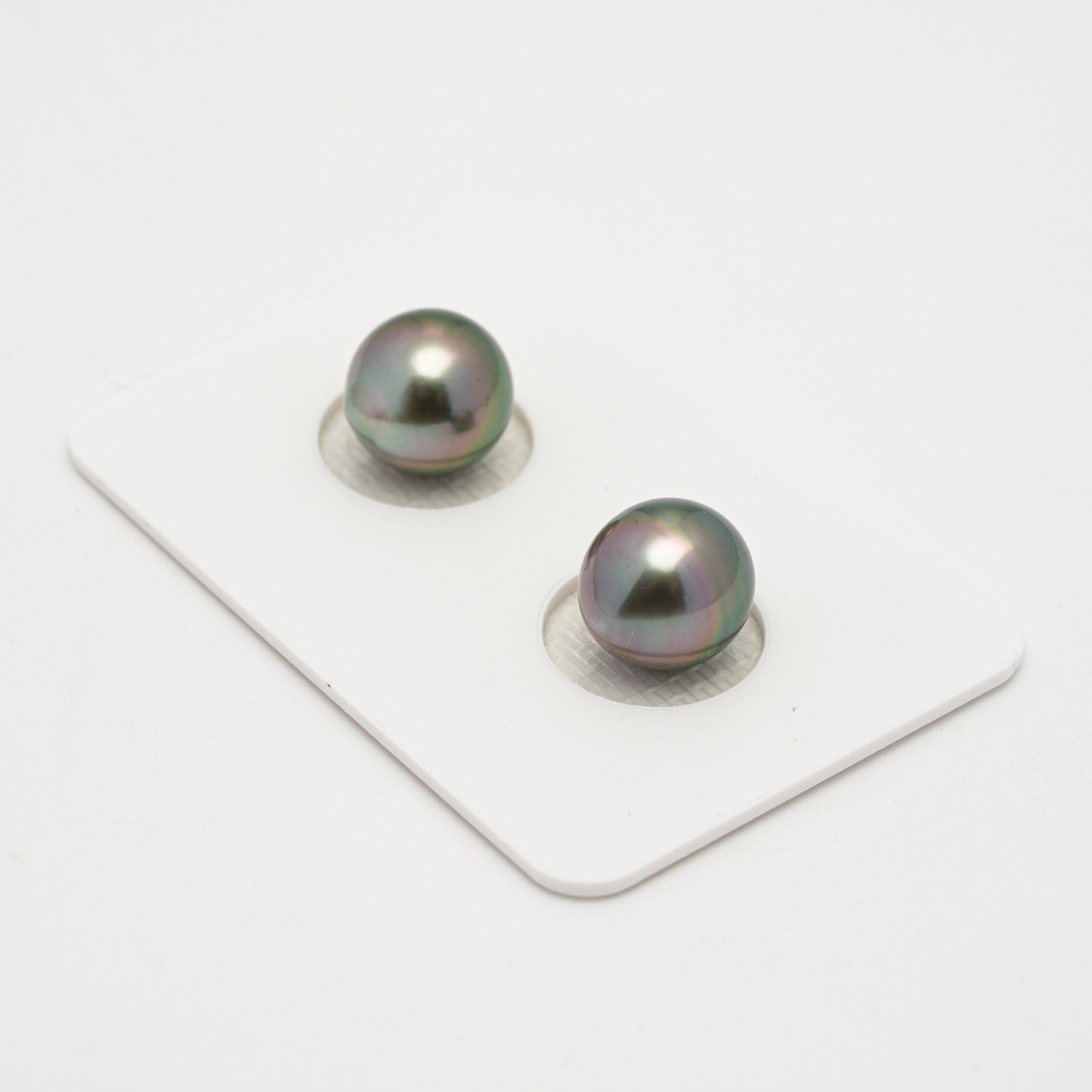 2pcs Green 9.5mm - SB AAA Quality Tahitian Pearl Pair ER1597 OR1