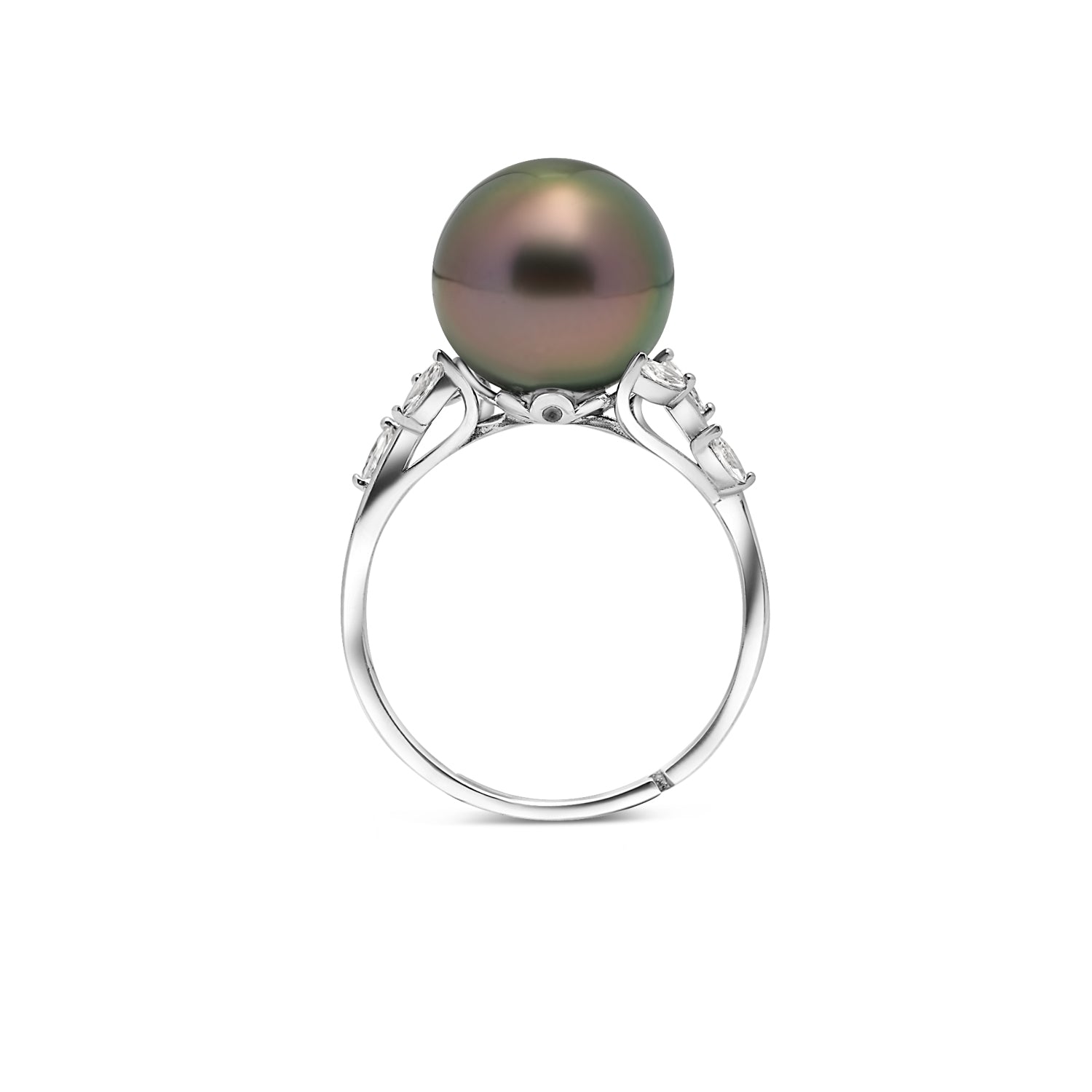 925 Sterling Silver Tahitian Pearl Ring SHM1457 THMIX1