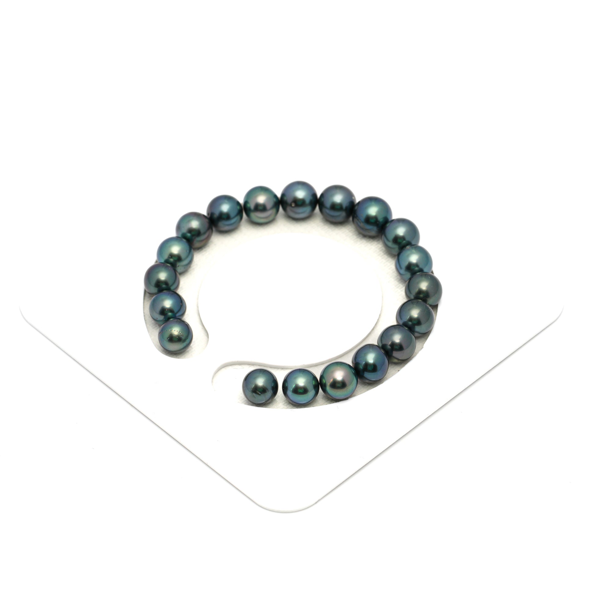 19pcs Blue Green 8-10mm - SR AAA/A Quality Tahitian Pearl Bracelet BR2292 HL4