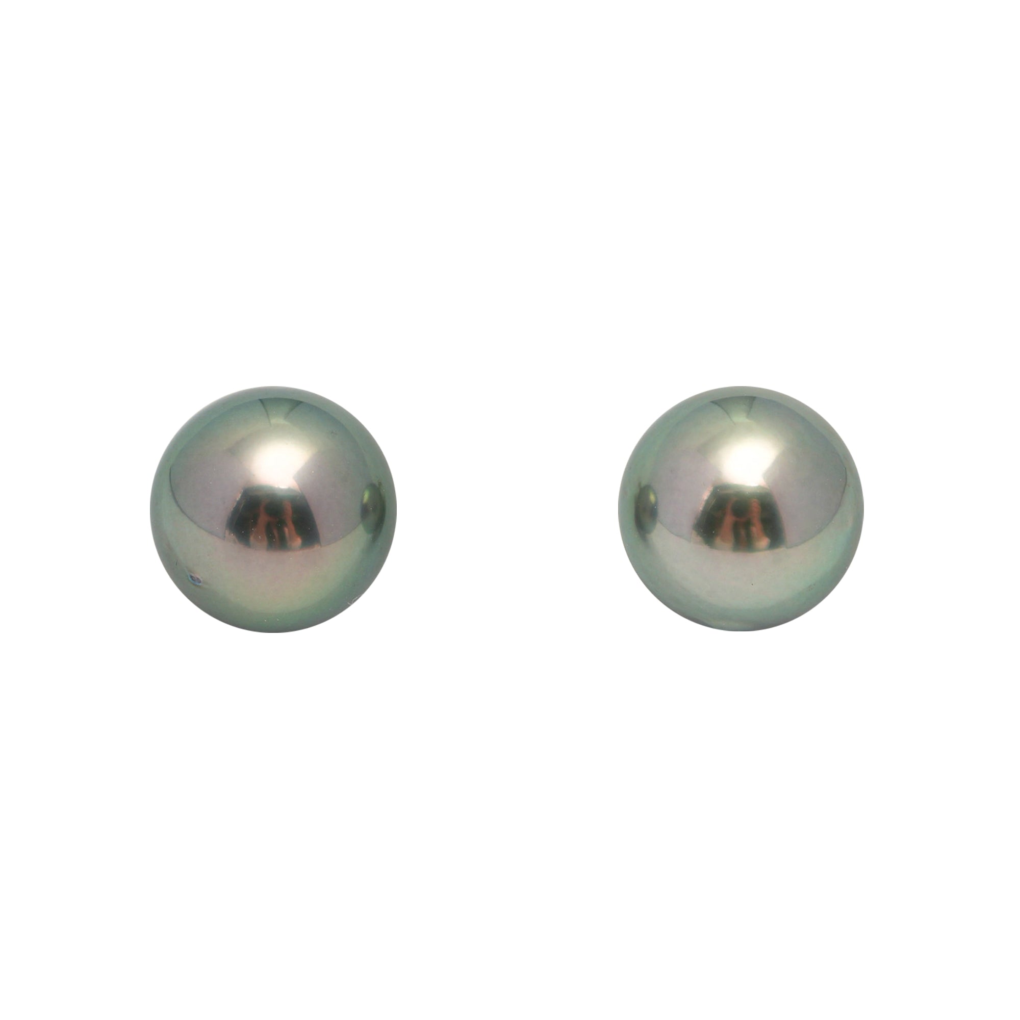 2pcs Light Green 10.5mm - RSR AAA/AA Quality Tahitian Pearl Pair ER1698 OR12