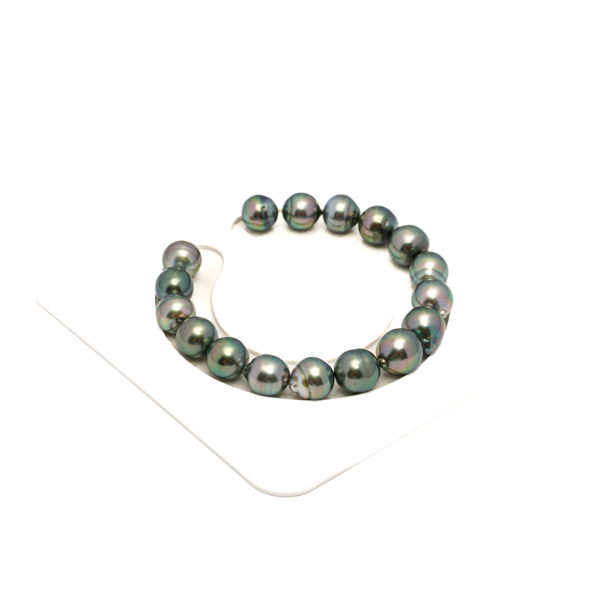 17pcs "High Luster" Light Green 9-11mm - SB AAA Quality Tahitian Pearl Bracelet BR2359 TH5