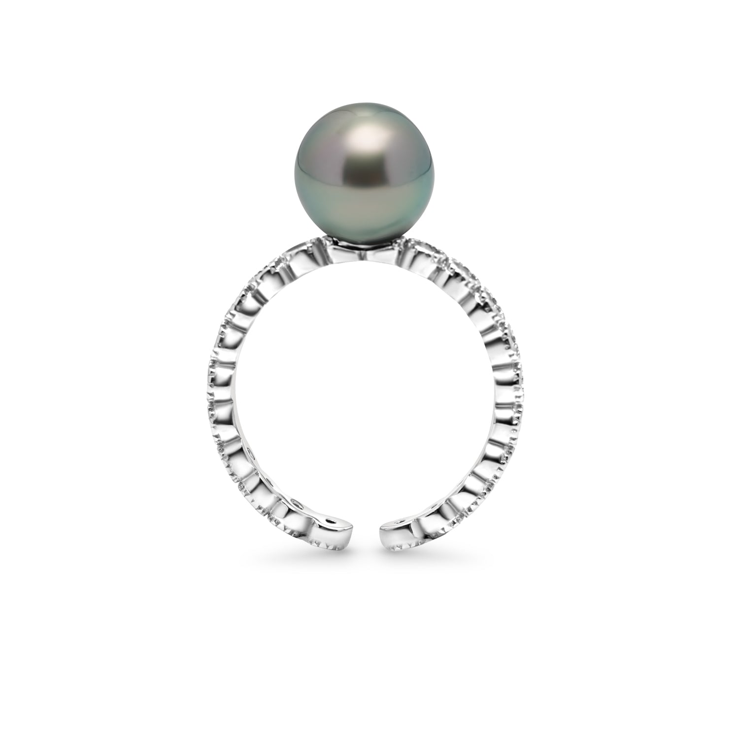 925 Sterling Silver Tahitian Pearl Ring SHM1460 THMIX1