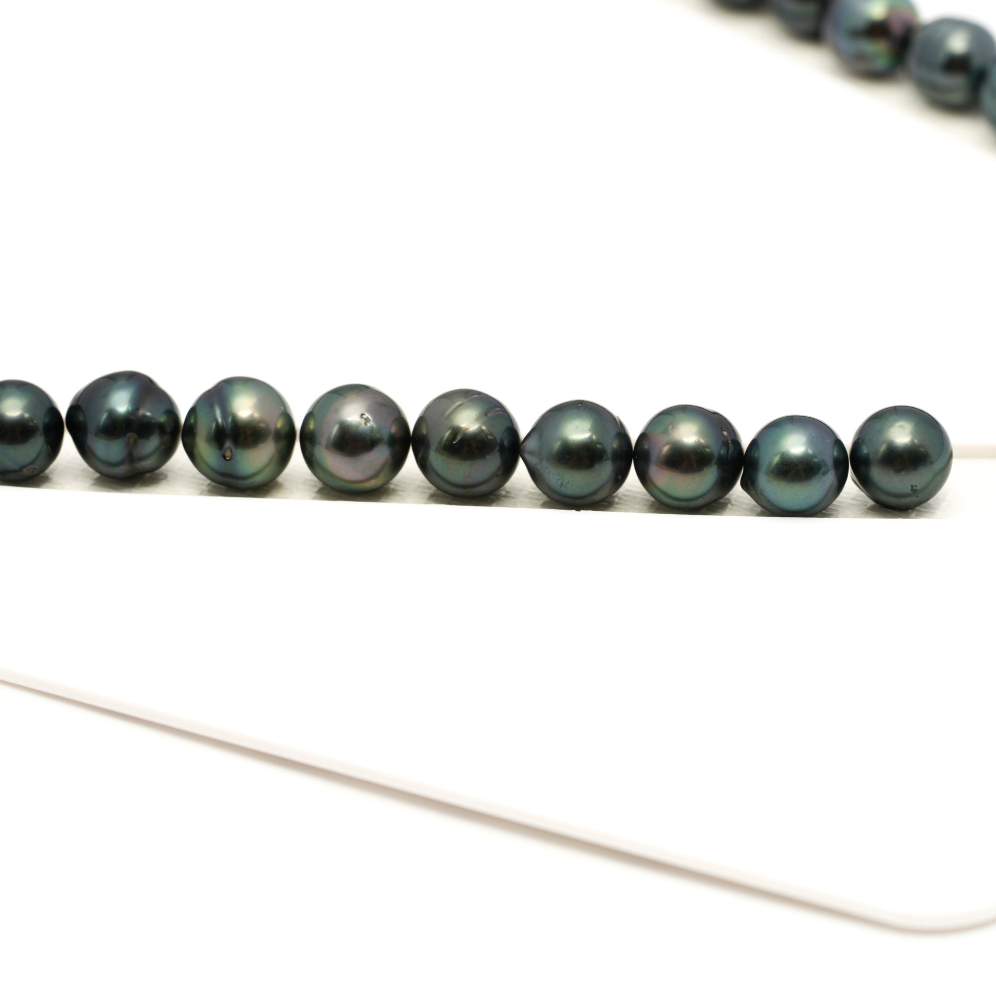 47pcs Dark Green 8-9mm - SB AAA/AA Quality Tahitian Pearl Necklace NL1769 LP1