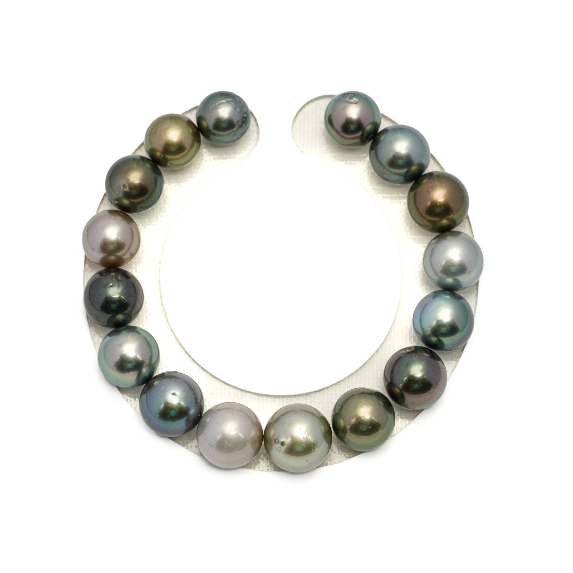 16pcs Multicolor 10-12mm - RSR AA Quality Tahitian Pearl Bracelet BR2265 OR12