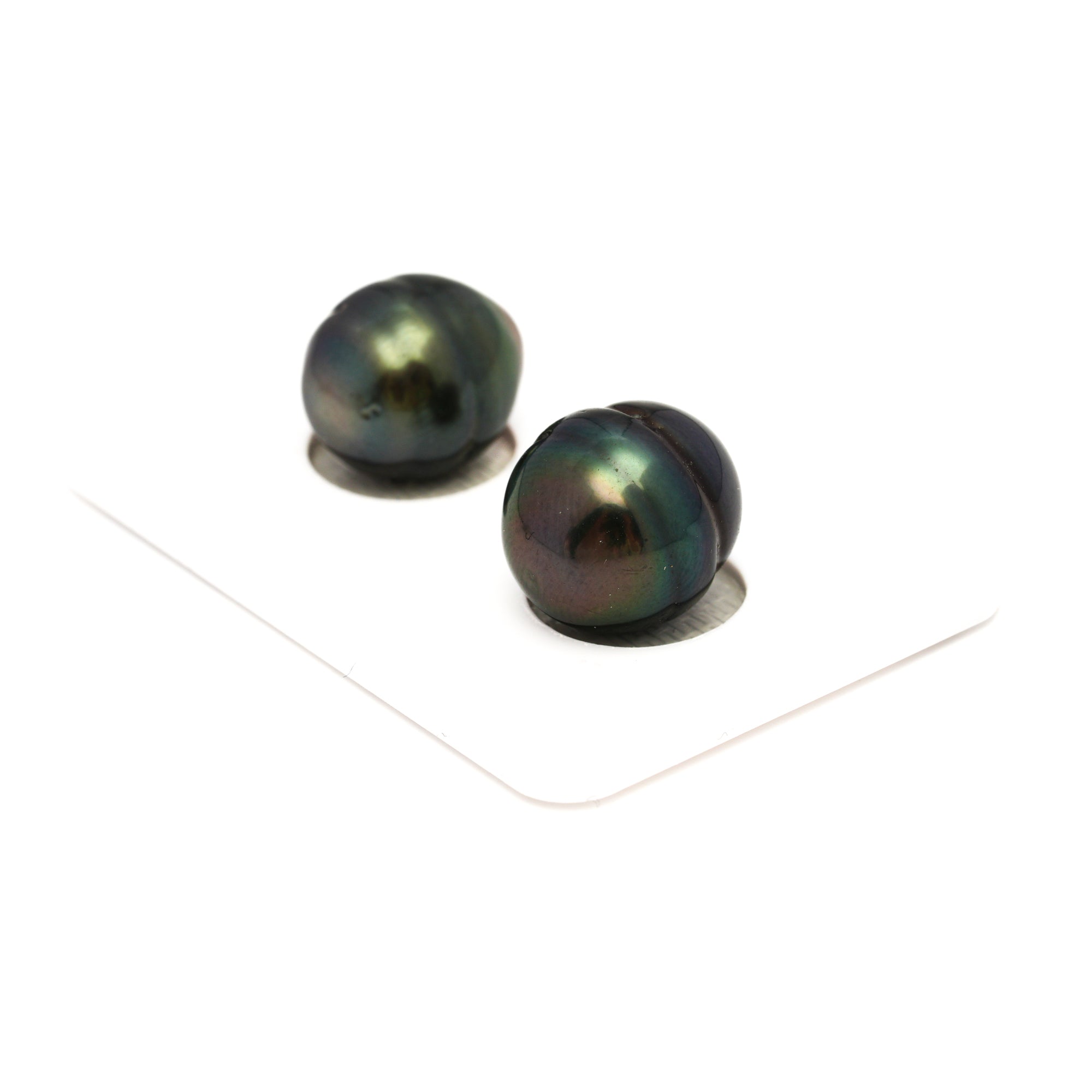 2pcs Green Mix 11.9-12.8mm - CL AAA/AA Quality Tahitian Pearl Pair ER1811 CMP9