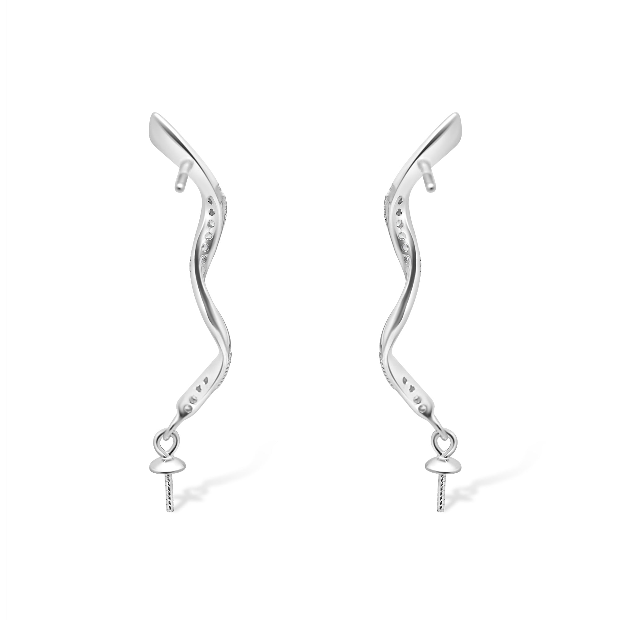 Dangle Earring Bails 925 Silver for Pearl SC136