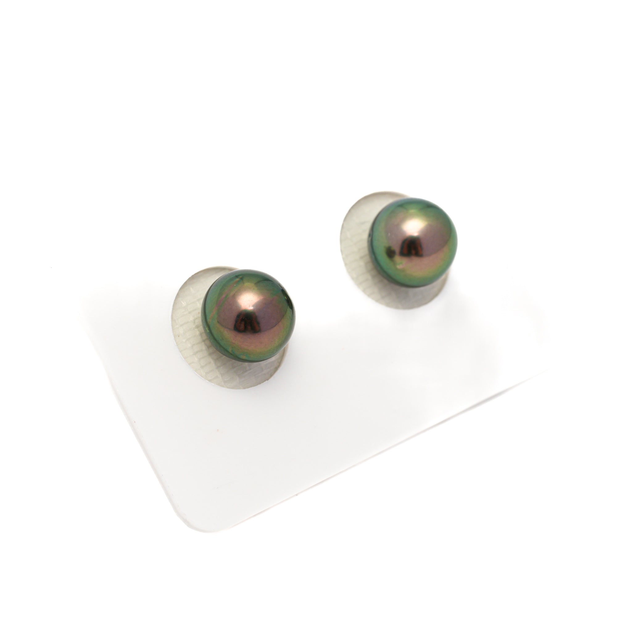 2pcs "Top Luster" Peacock 8.7-8.8mm - RSR AAA/AA Quality Tahitian Pearl Pair ER1760 OR13