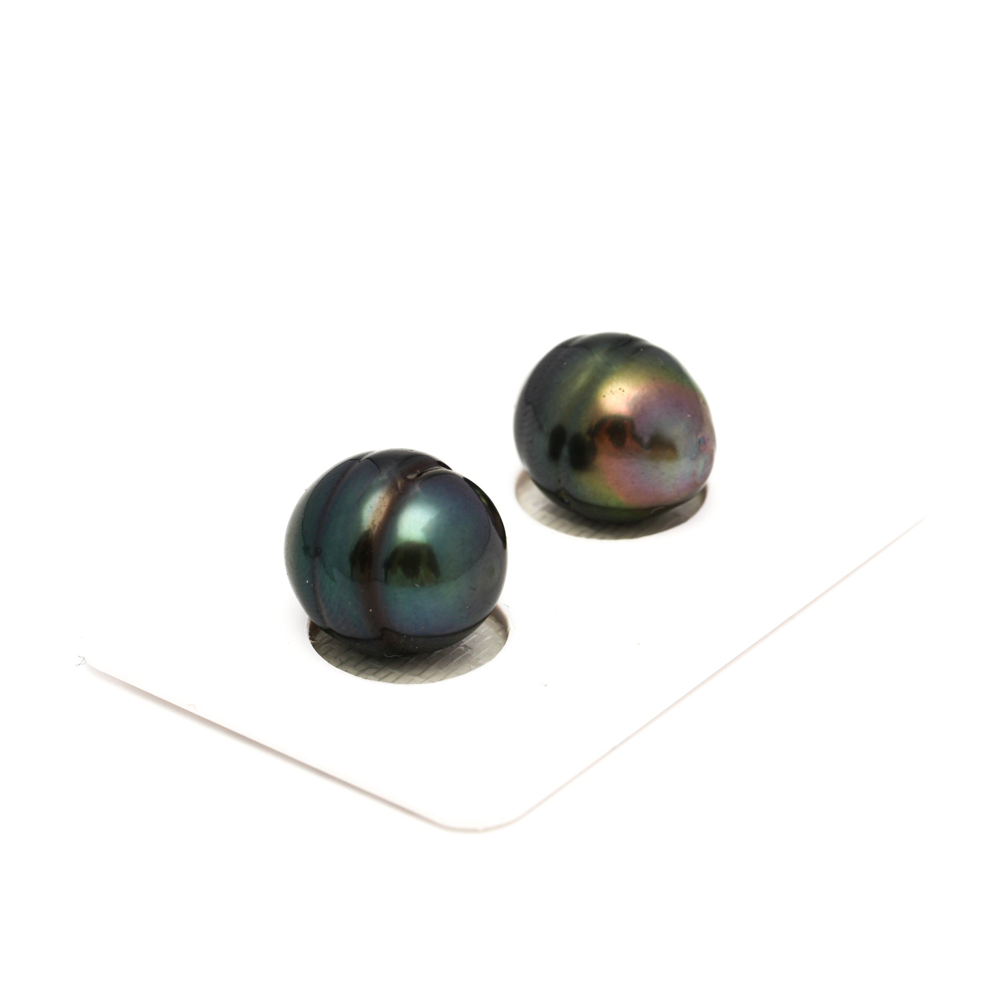 2pcs Green Mix 11.9-12.8mm - CL AAA/AA Quality Tahitian Pearl Pair ER1811 CMP9