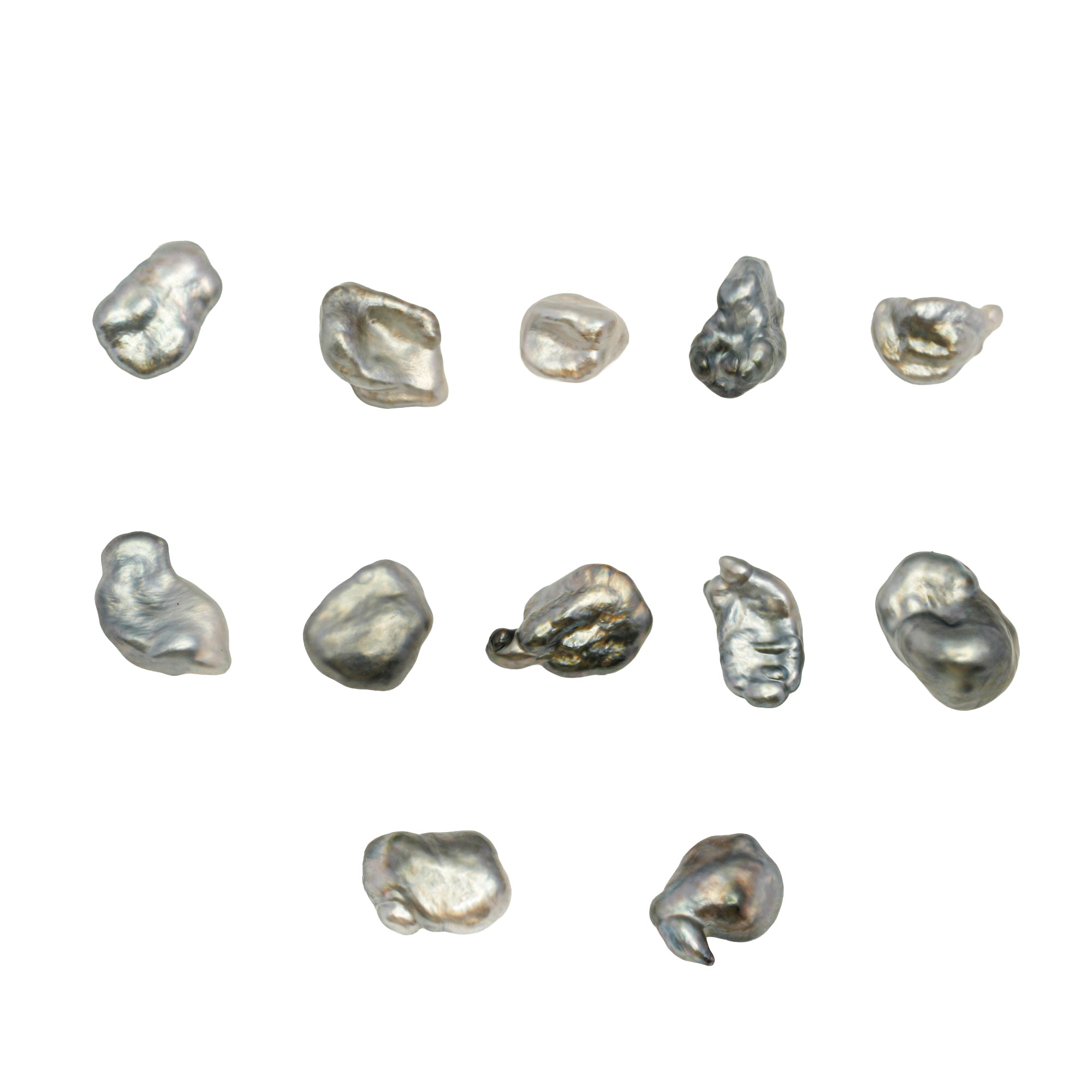 12pcs Silver MiX 5-6mm - 4.7g KESHI AAA Quality Tahitian Pearl Keshi MP563 CM3