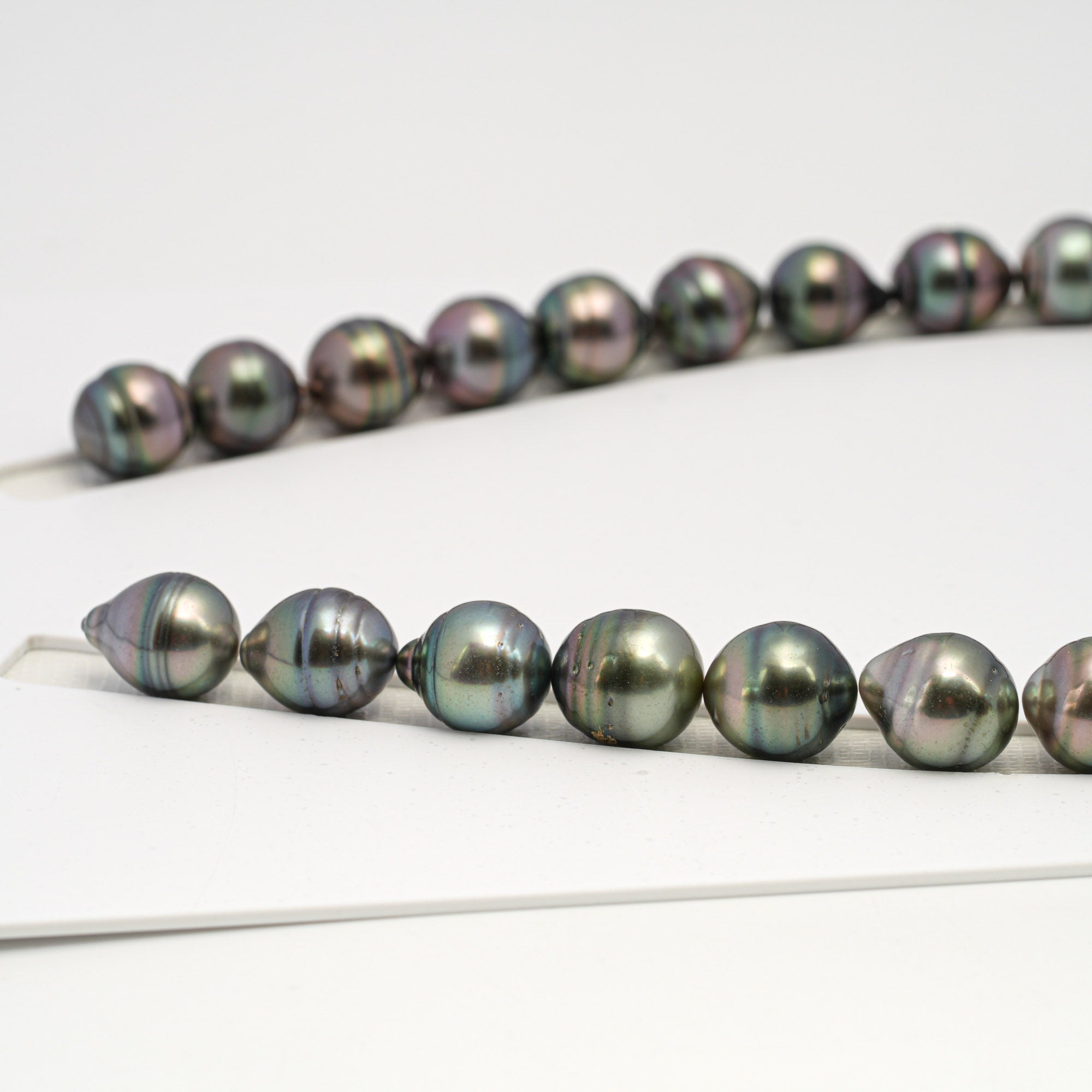 29pcs "High Luster" Multicolor 12mm - CL/SB AAA/AA Quality Tahitian Pearl Necklace NL1688 CMP9