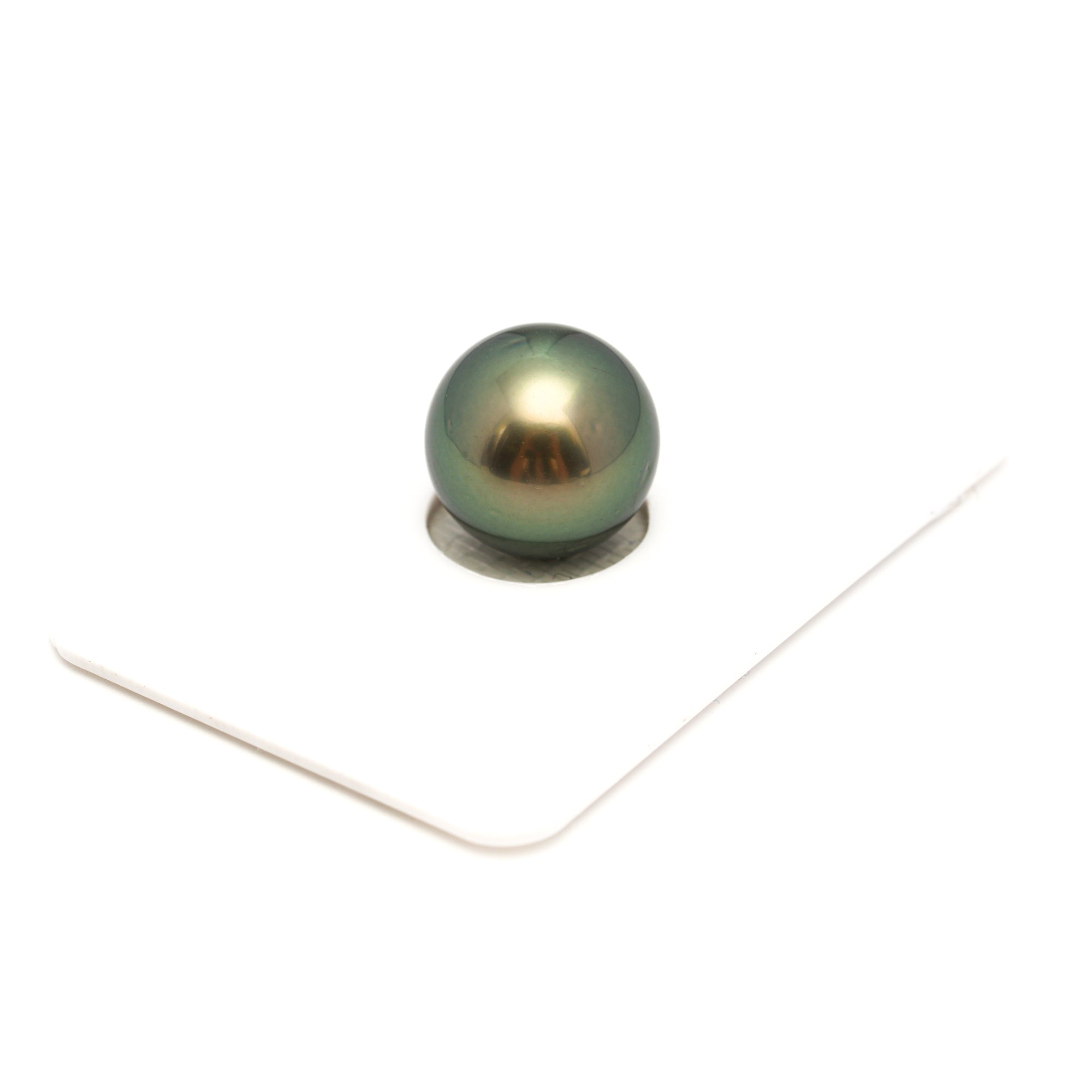 1pcs "High Luster" Green 12.9mm - SR AA/AAA Quality Tahitian Pearl Single LP2405 ORX1