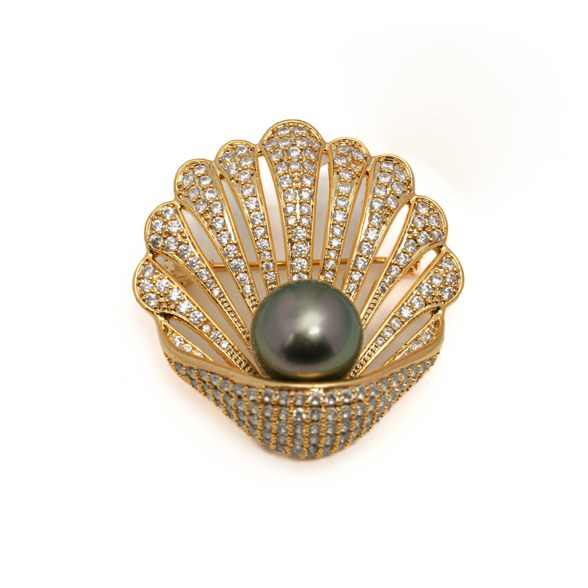 1pcs Tahitian Pearl Brooch 925 Silver SHM2345A LP1