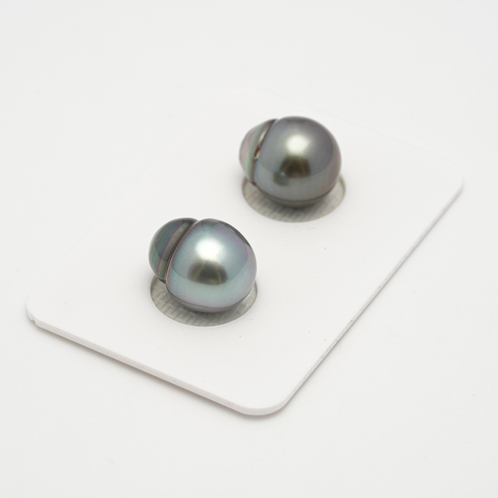 2pcs "High Luster" Light Cherry 10.8-11mm - SB AAA Quality Tahitian Pearl Pair ER1544 A101