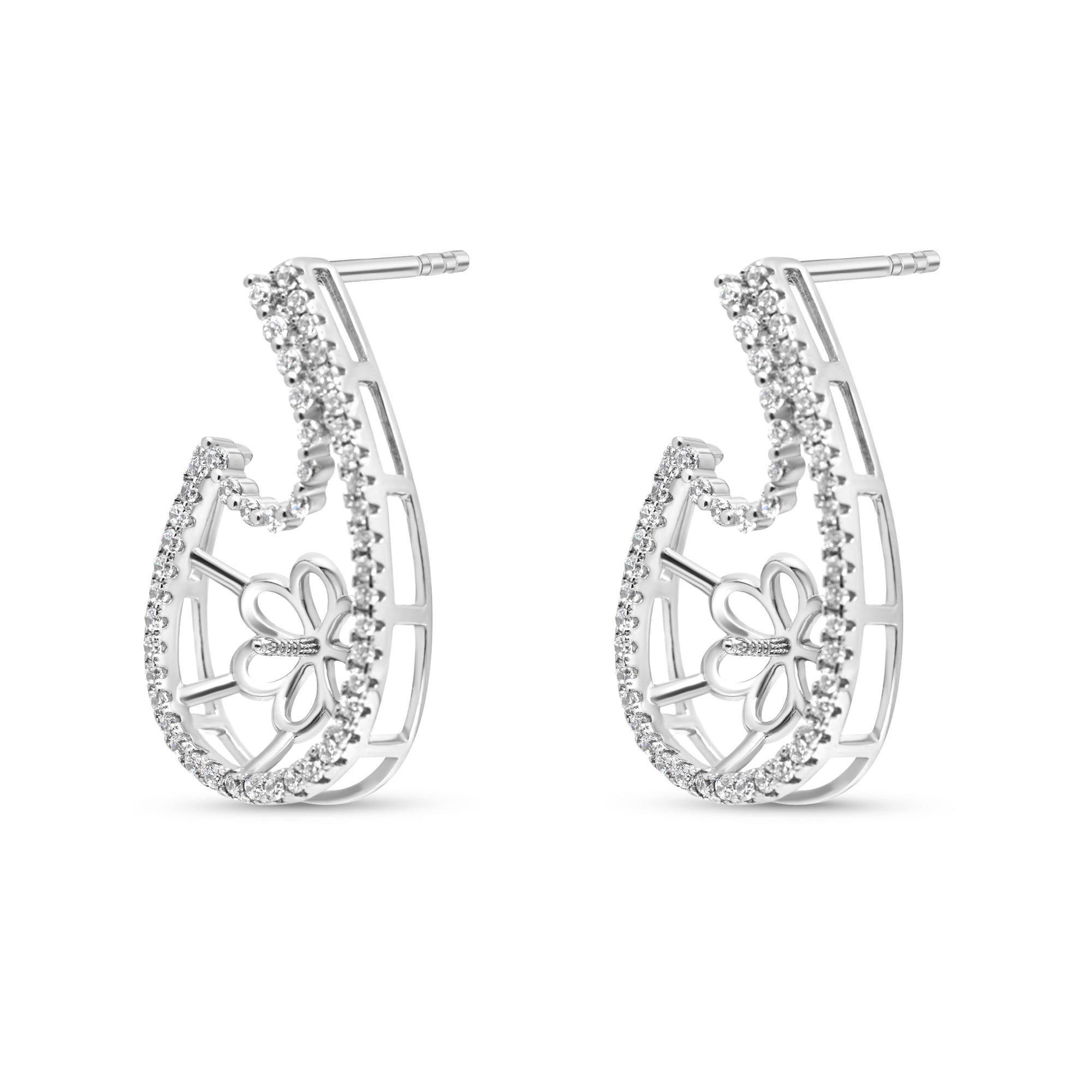 Stud Earring Bails 925 Silver for Pearl SC137