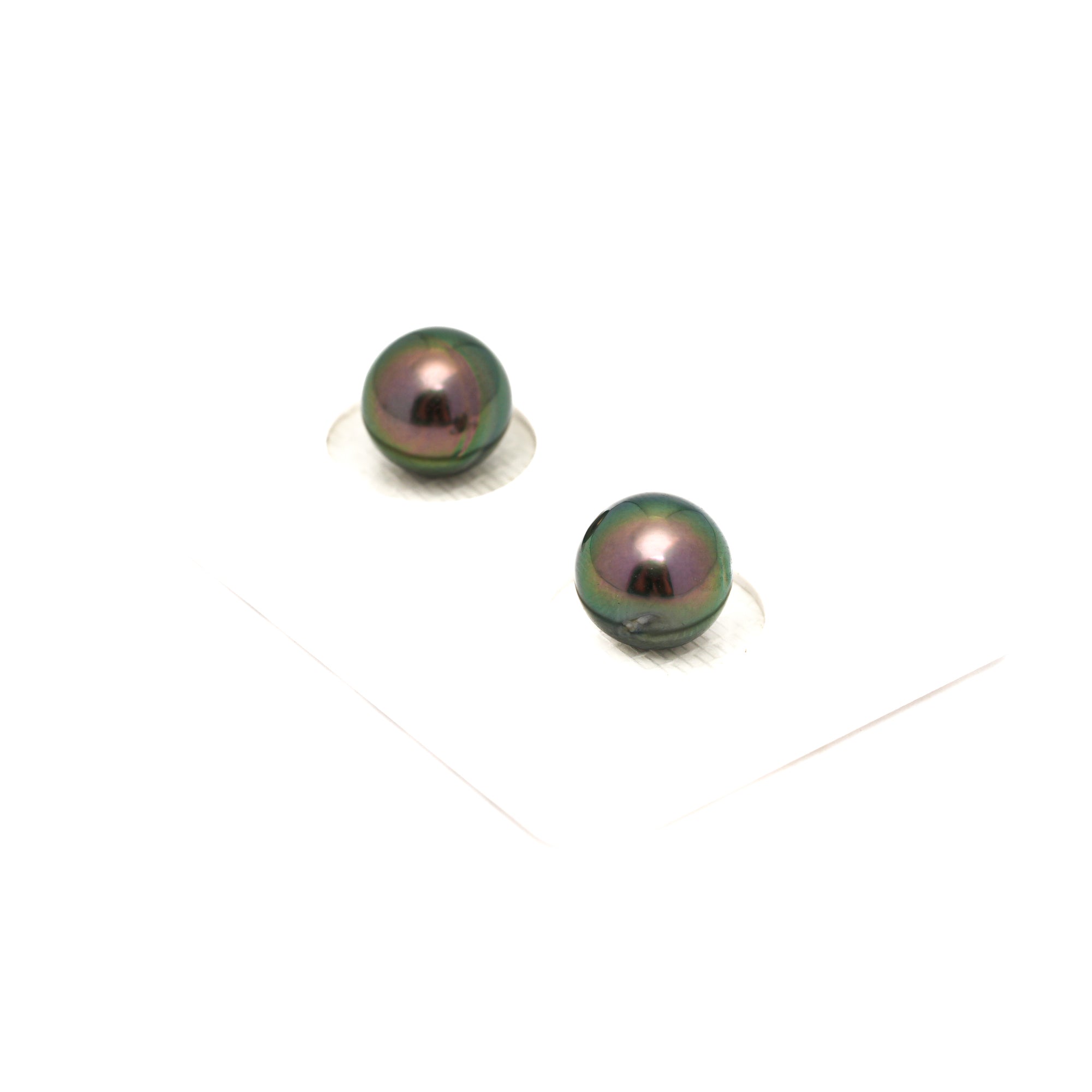 2pcs "Top Luster" Peacock 8.7-8.8mm - RSR AAA/AA Quality Tahitian Pearl Pair ER1760 OR13