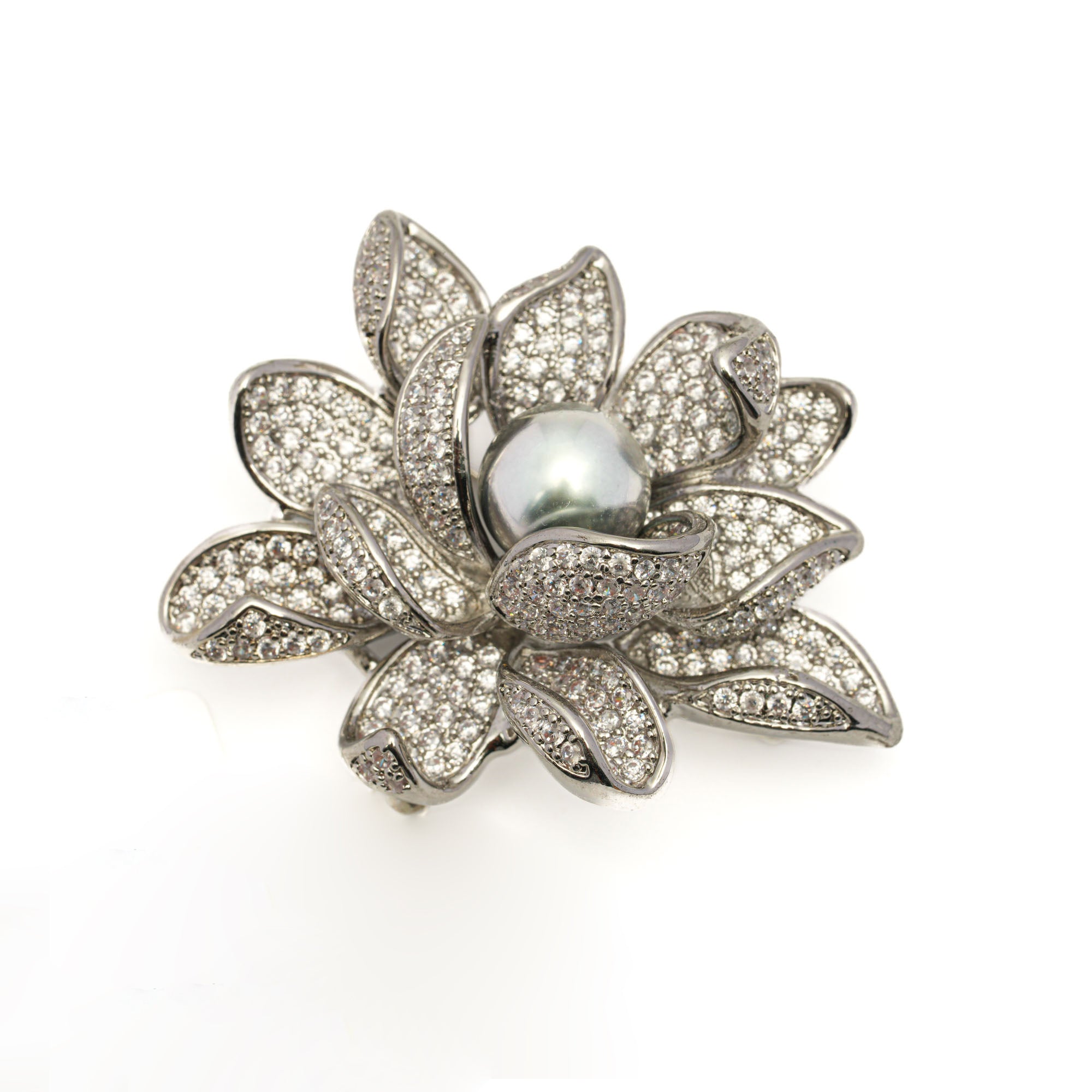 1pcs Tahitian Pearl Brooch 925 Silver SHM2047 THMIX4