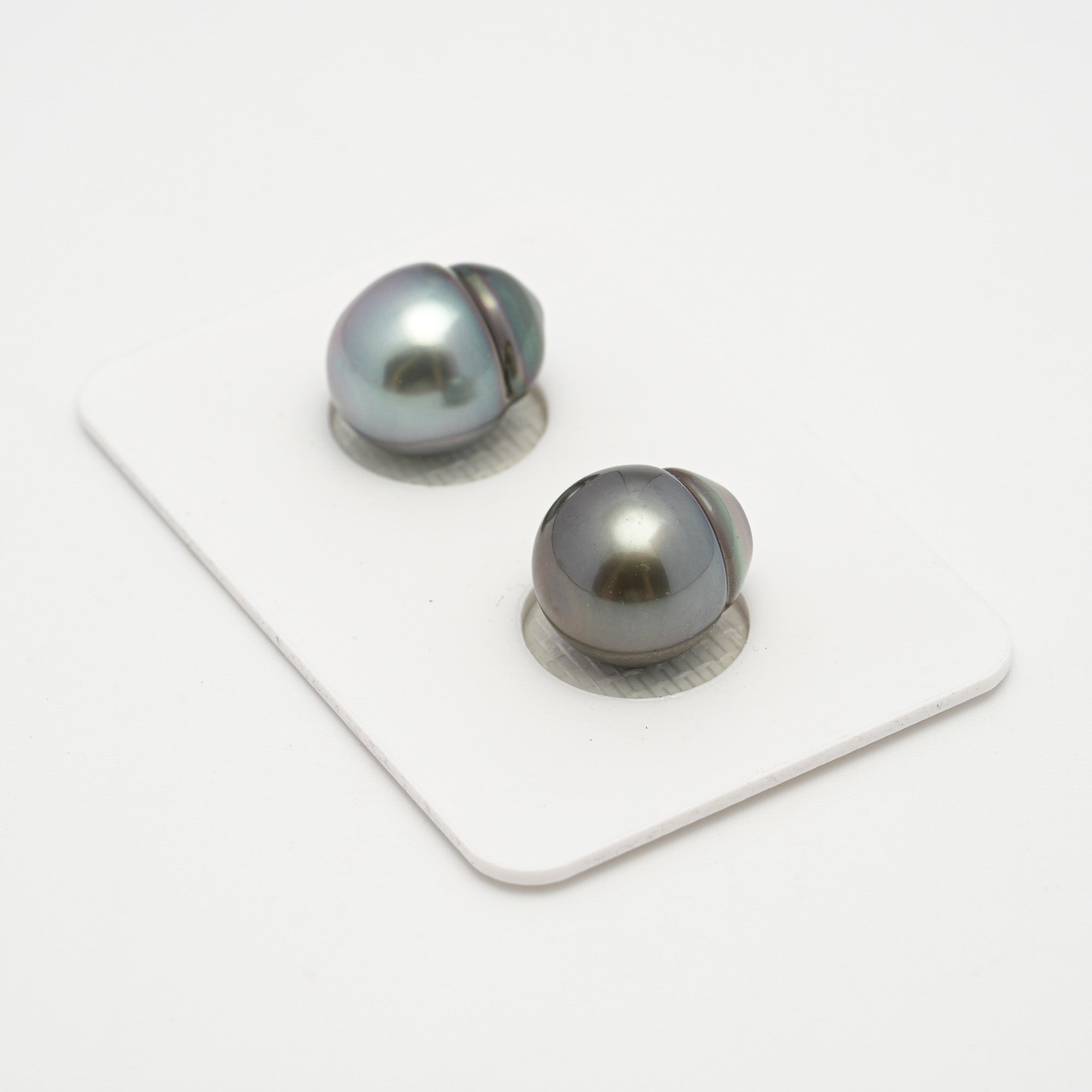 2pcs "High Luster" Light Cherry 10.8-11mm - SB AAA Quality Tahitian Pearl Pair ER1544 A101