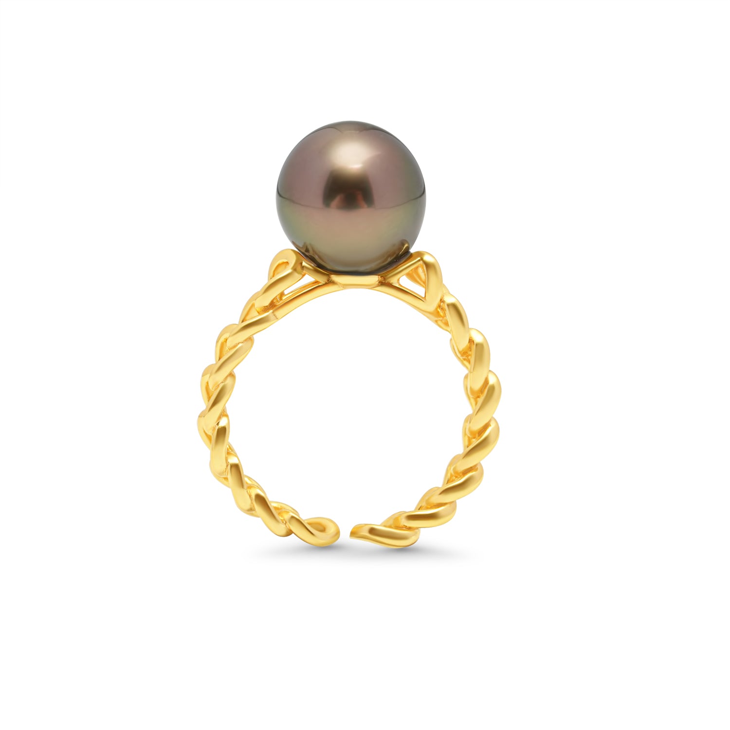 925 Sterling Silver Tahitian Pearl Ring SHM1385 OR11