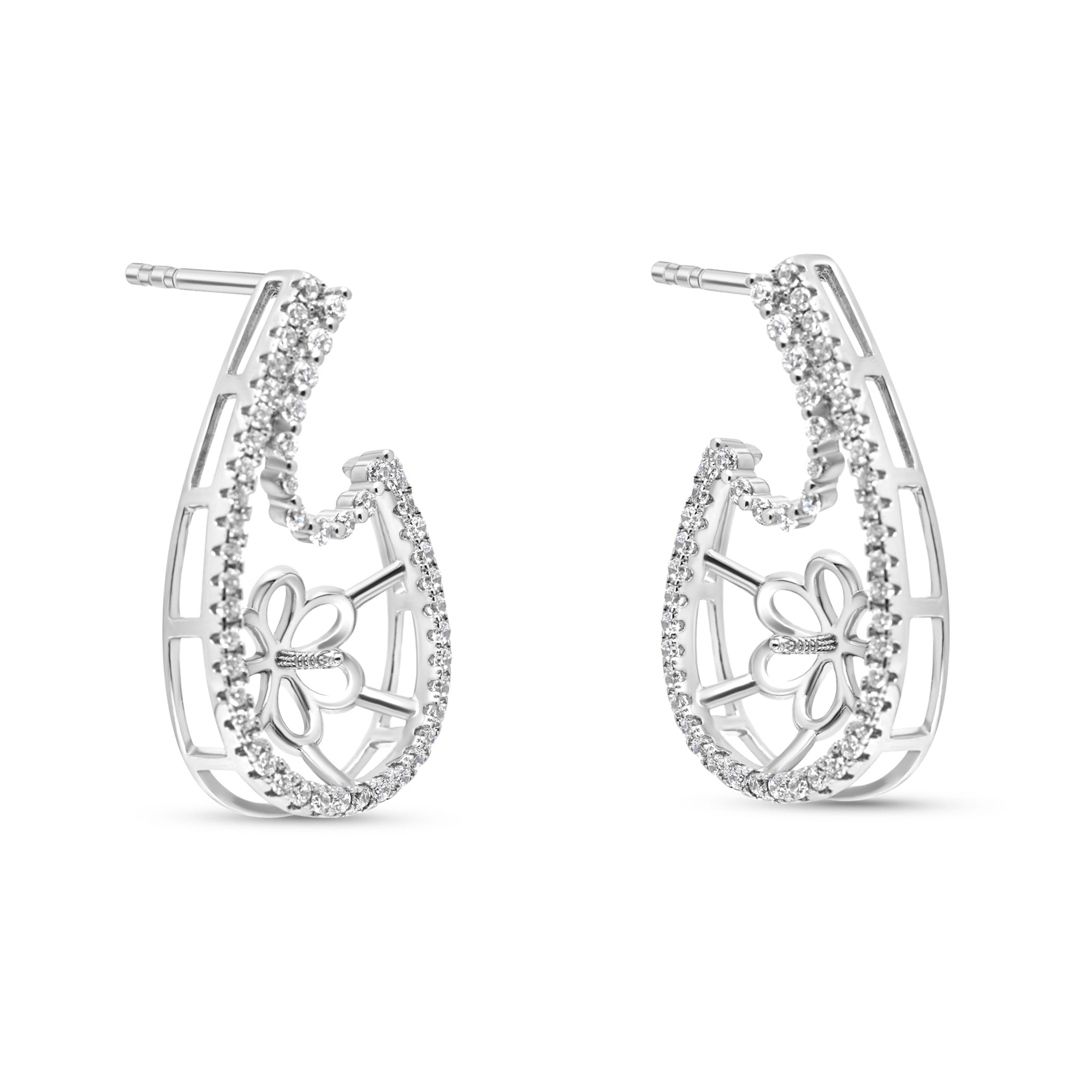 Stud Earring Bails 925 Silver for Pearl SC137