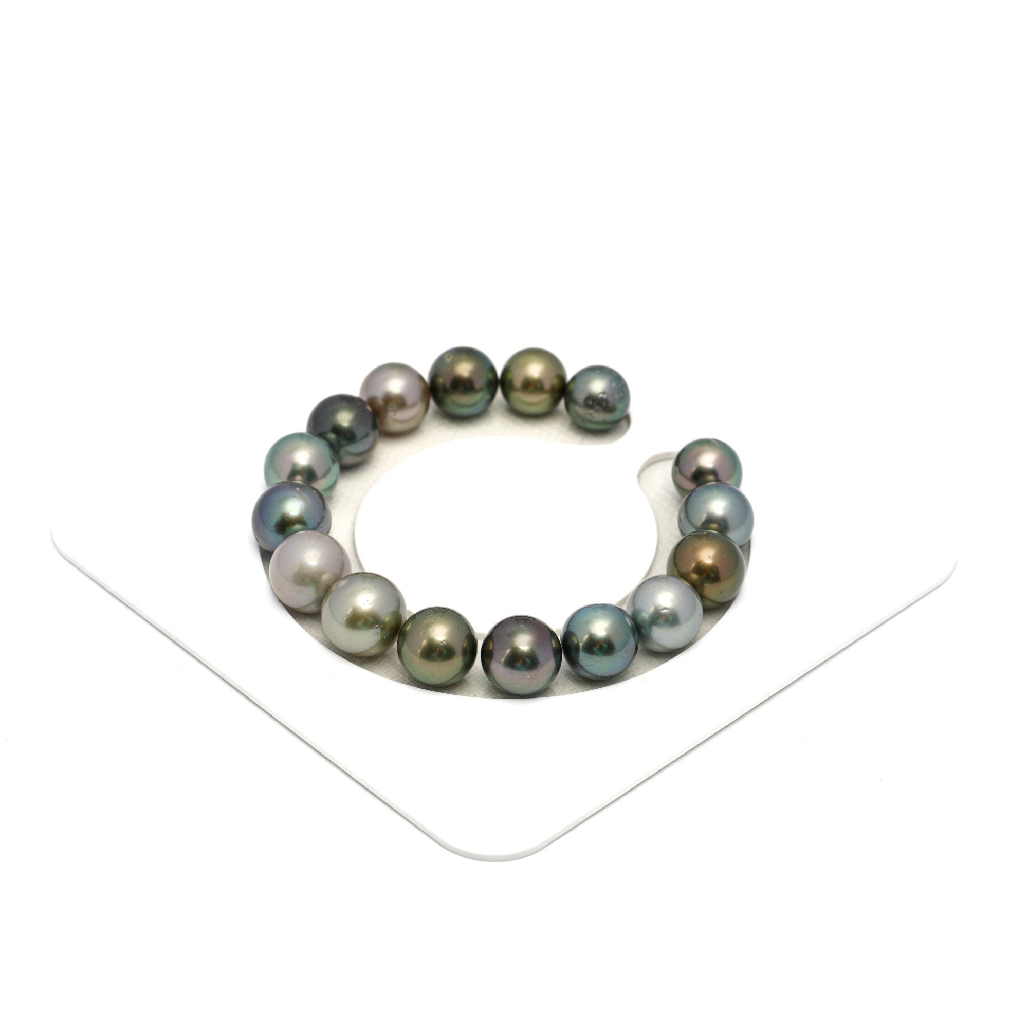 16pcs Multicolor 10-12mm - RSR AA Quality Tahitian Pearl Bracelet BR2265 OR12