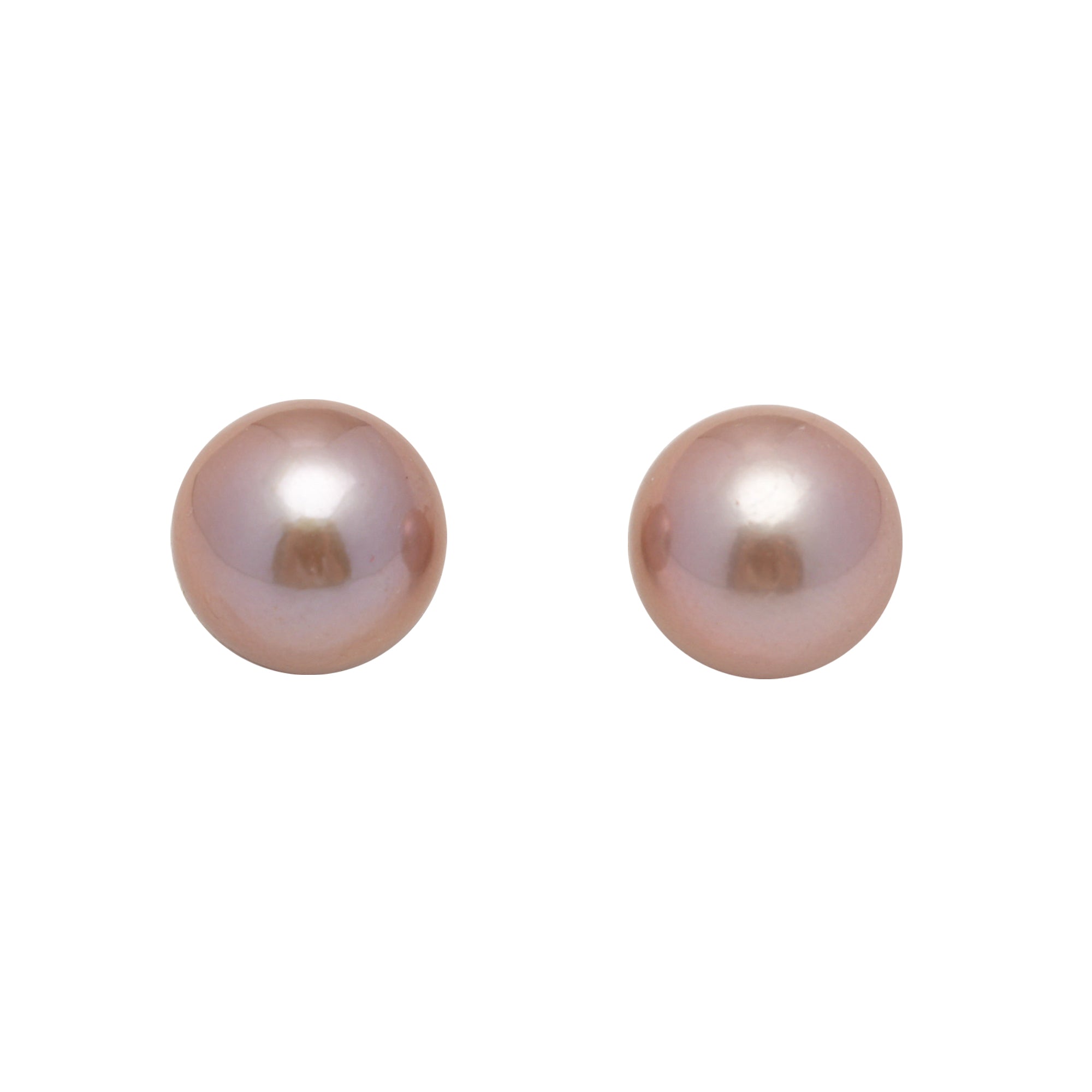 2pcs Pink Pair - Round/Semi-Round 12mm AAA quality Fresh Water Pearl ER1732