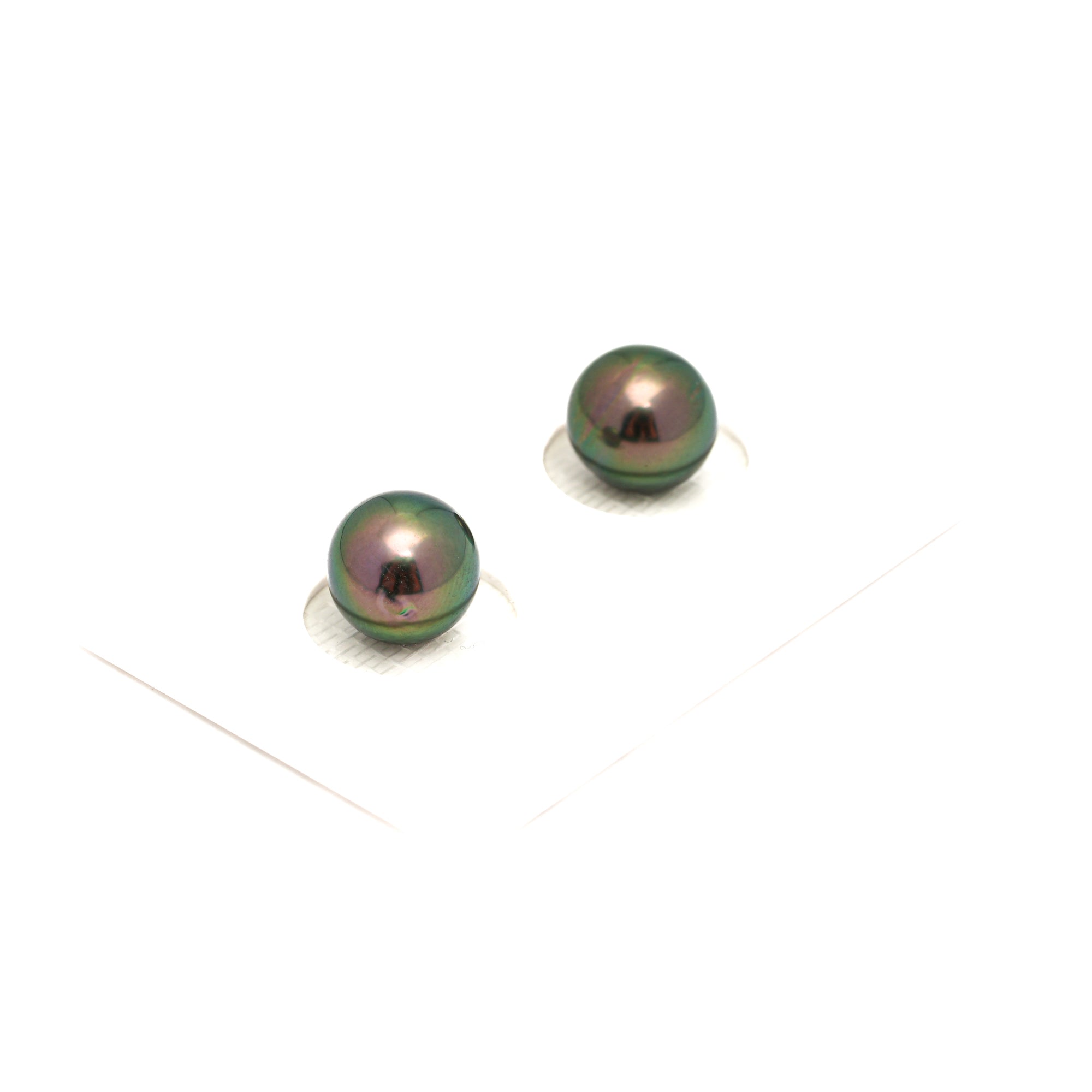 2pcs "Top Luster" Peacock 8.7-8.8mm - RSR AAA/AA Quality Tahitian Pearl Pair ER1760 OR13