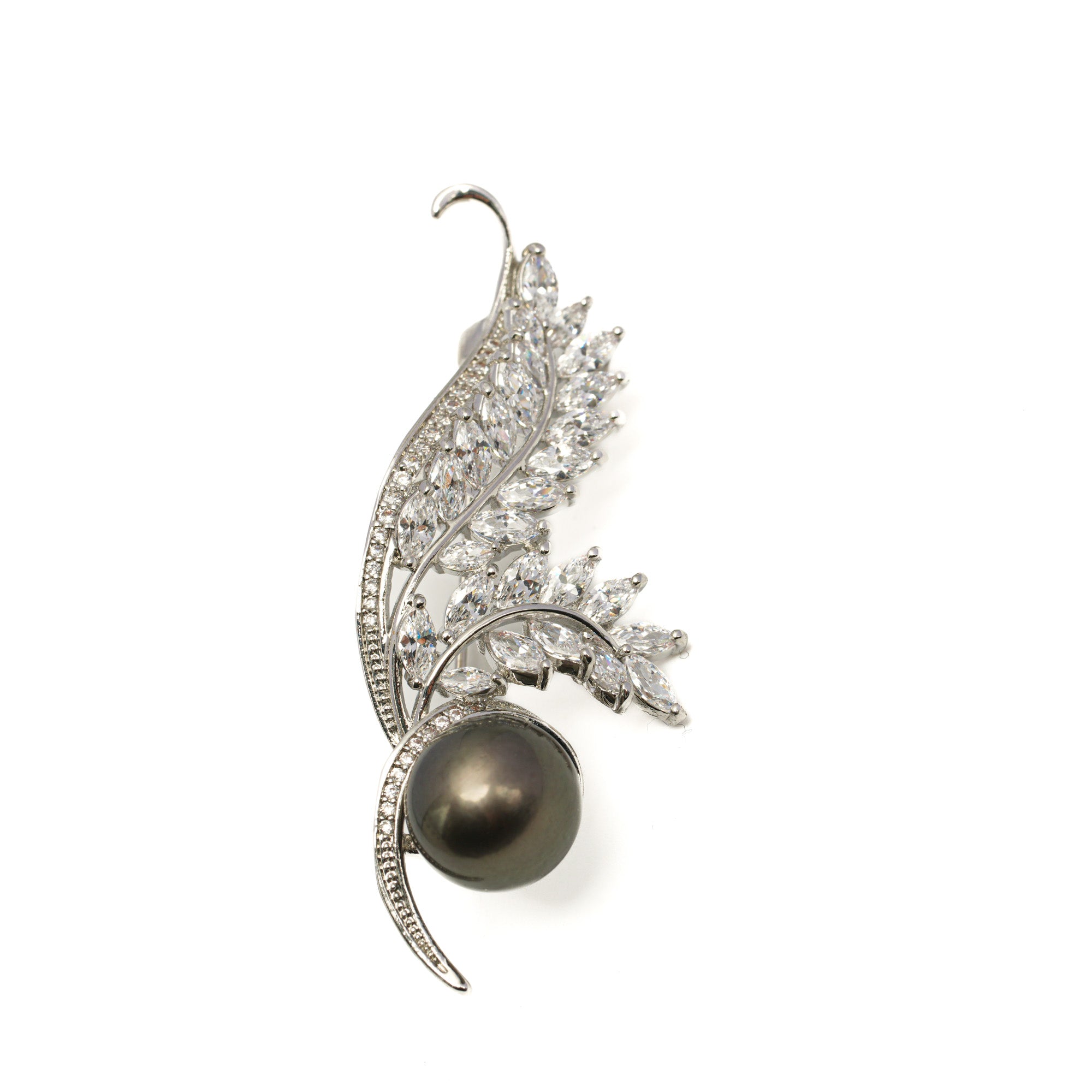 1pcs Tahitian Pearl Brooch 925 Silver SHM2347A LP1