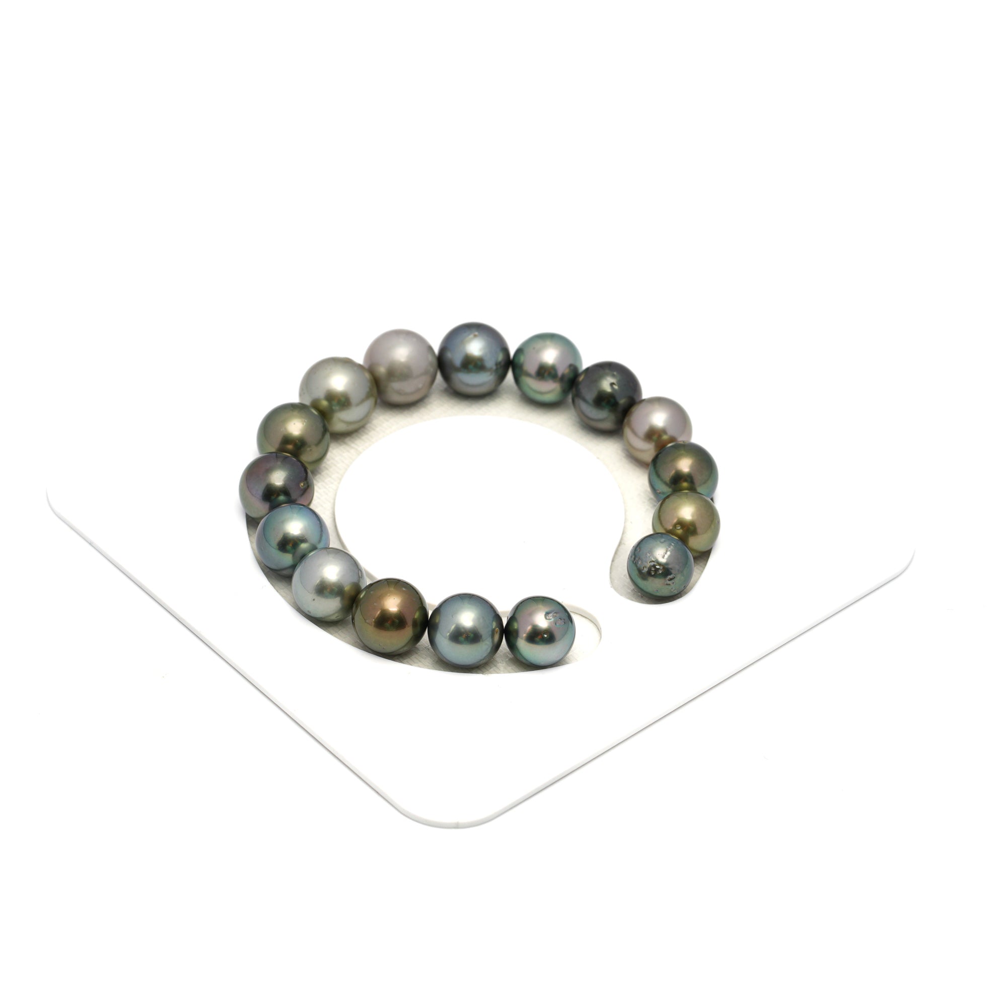 16pcs Multicolor 10-12mm - RSR AA Quality Tahitian Pearl Bracelet BR2265 OR12